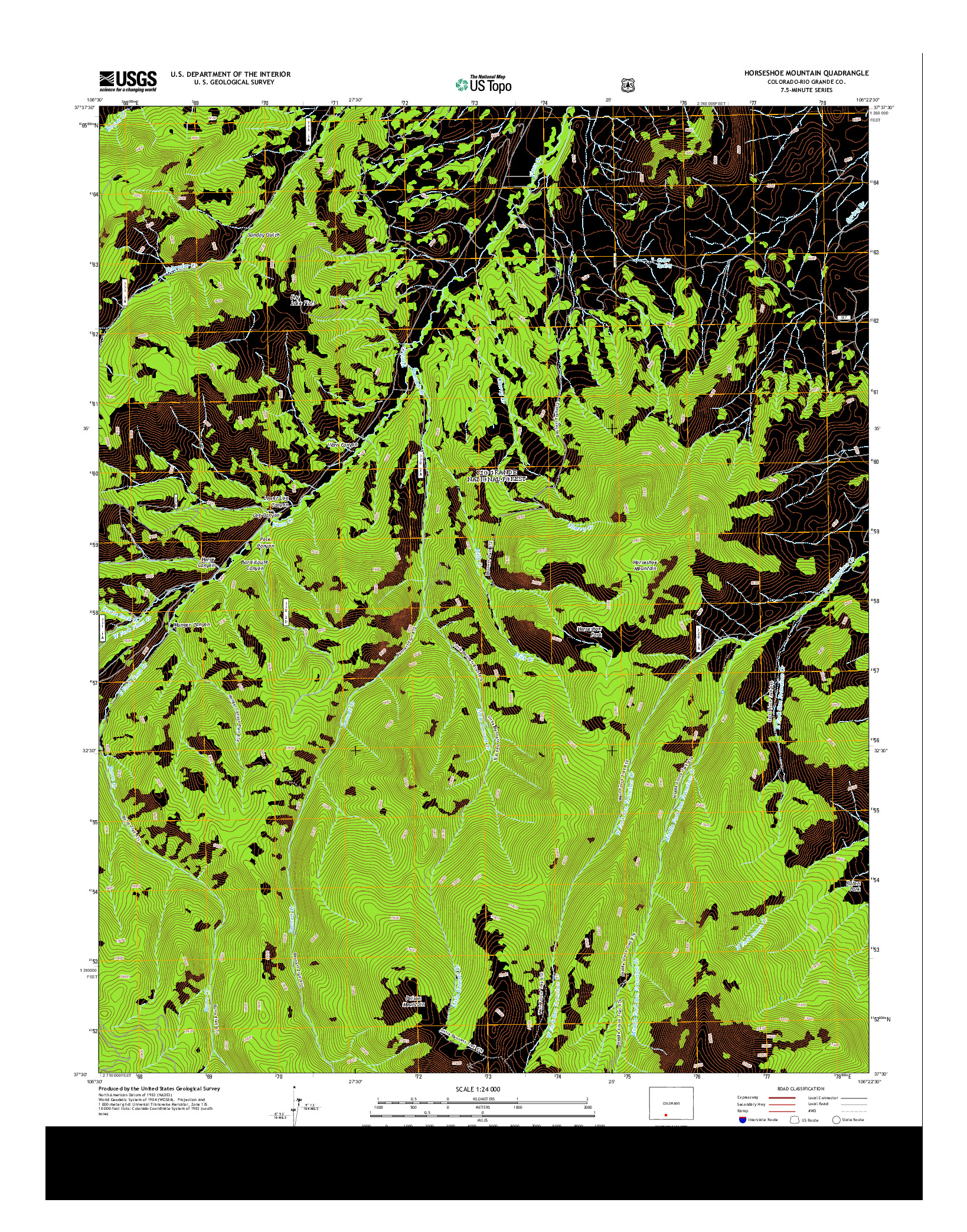 USGS US TOPO 7.5-MINUTE MAP FOR HORSESHOE MOUNTAIN, CO 2013