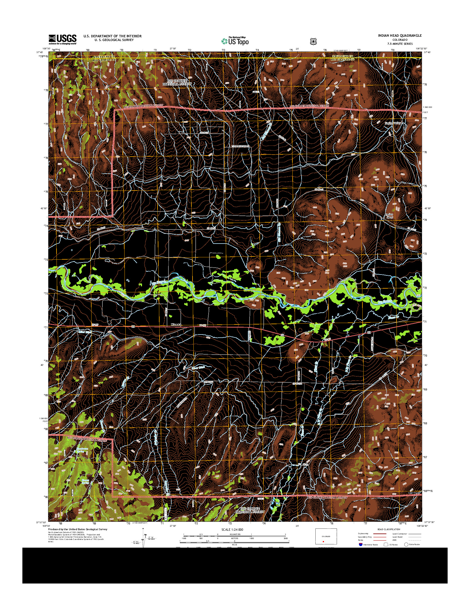 USGS US TOPO 7.5-MINUTE MAP FOR INDIAN HEAD, CO 2013