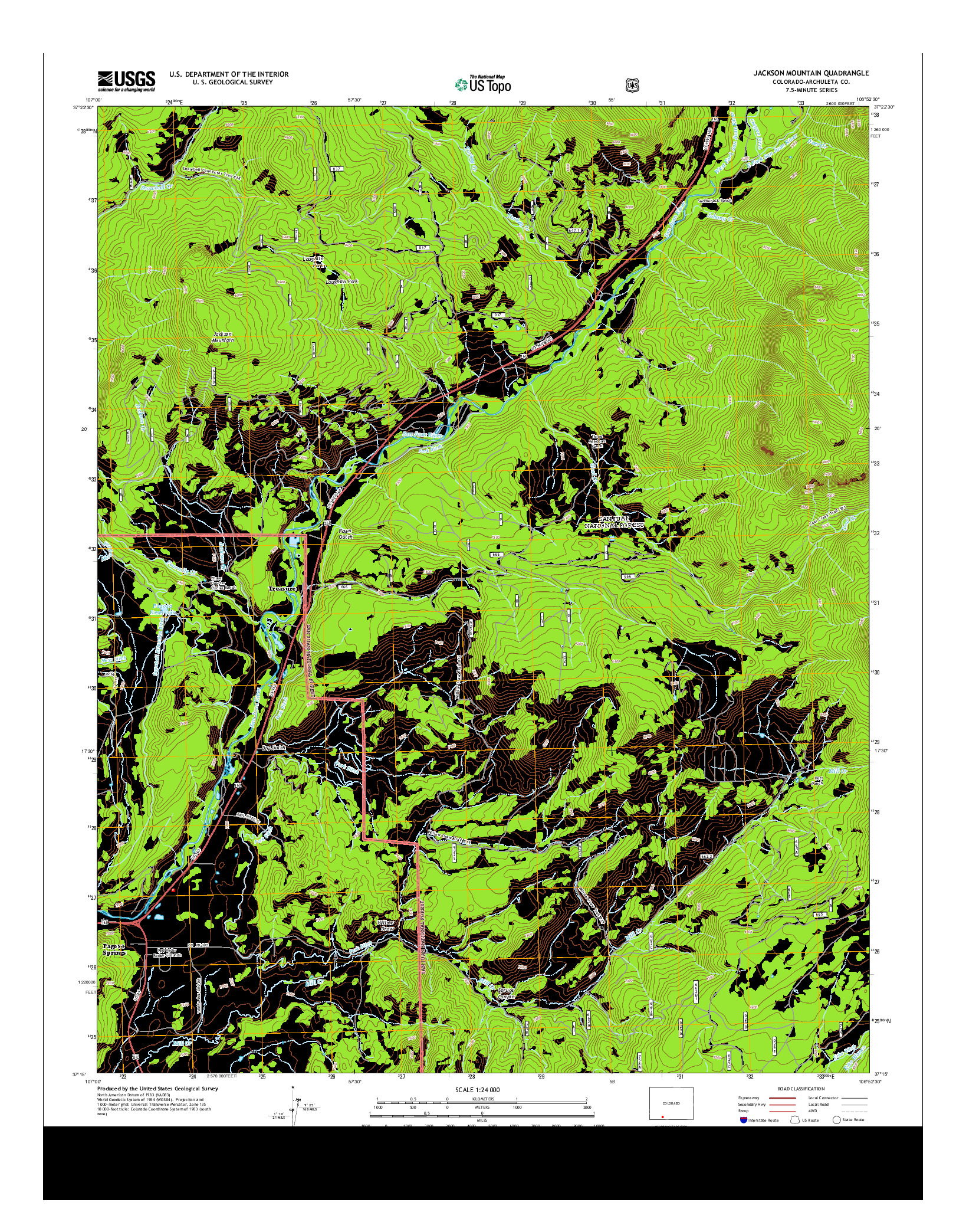 USGS US TOPO 7.5-MINUTE MAP FOR JACKSON MOUNTAIN, CO 2013