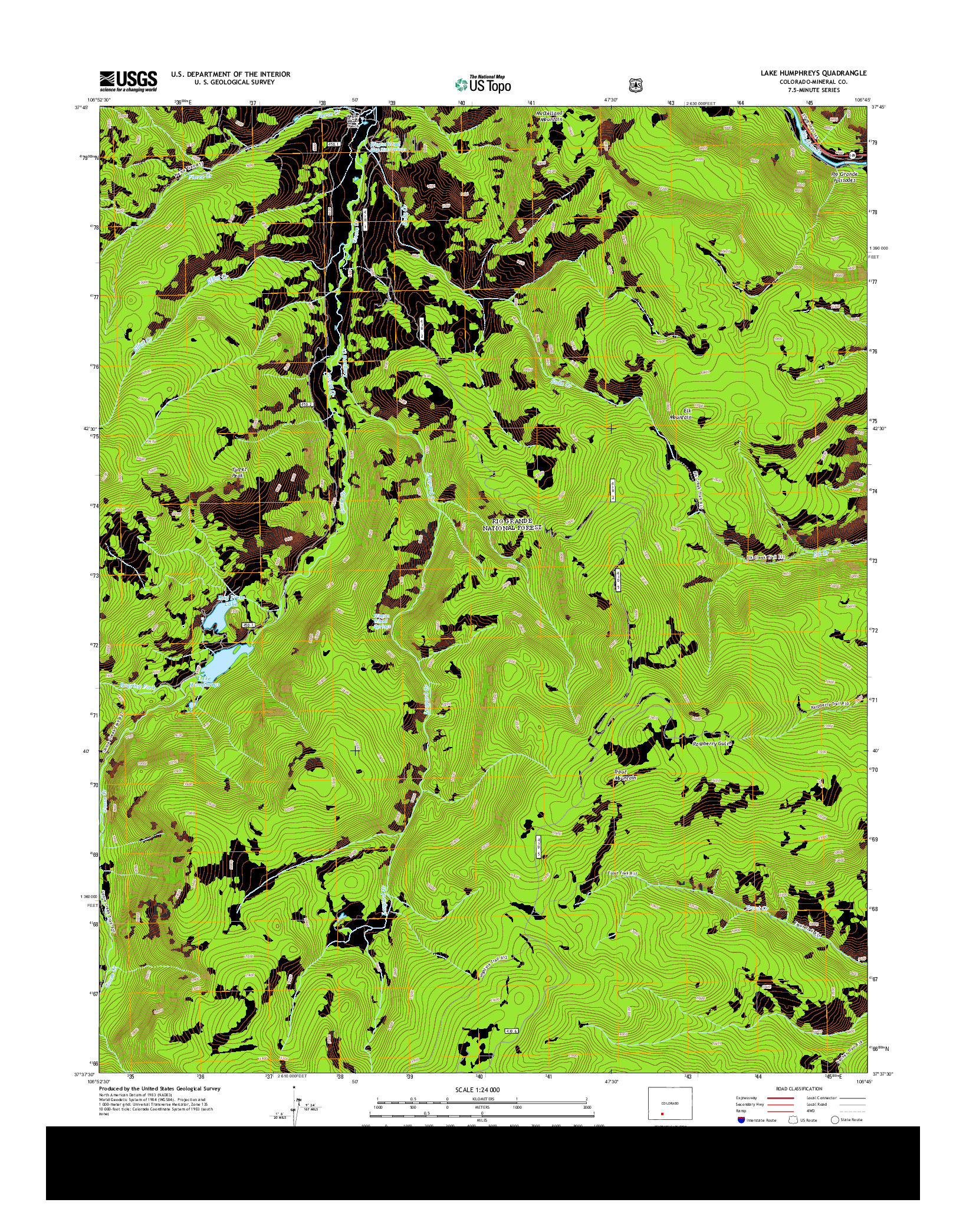 USGS US TOPO 7.5-MINUTE MAP FOR LAKE HUMPHREYS, CO 2013