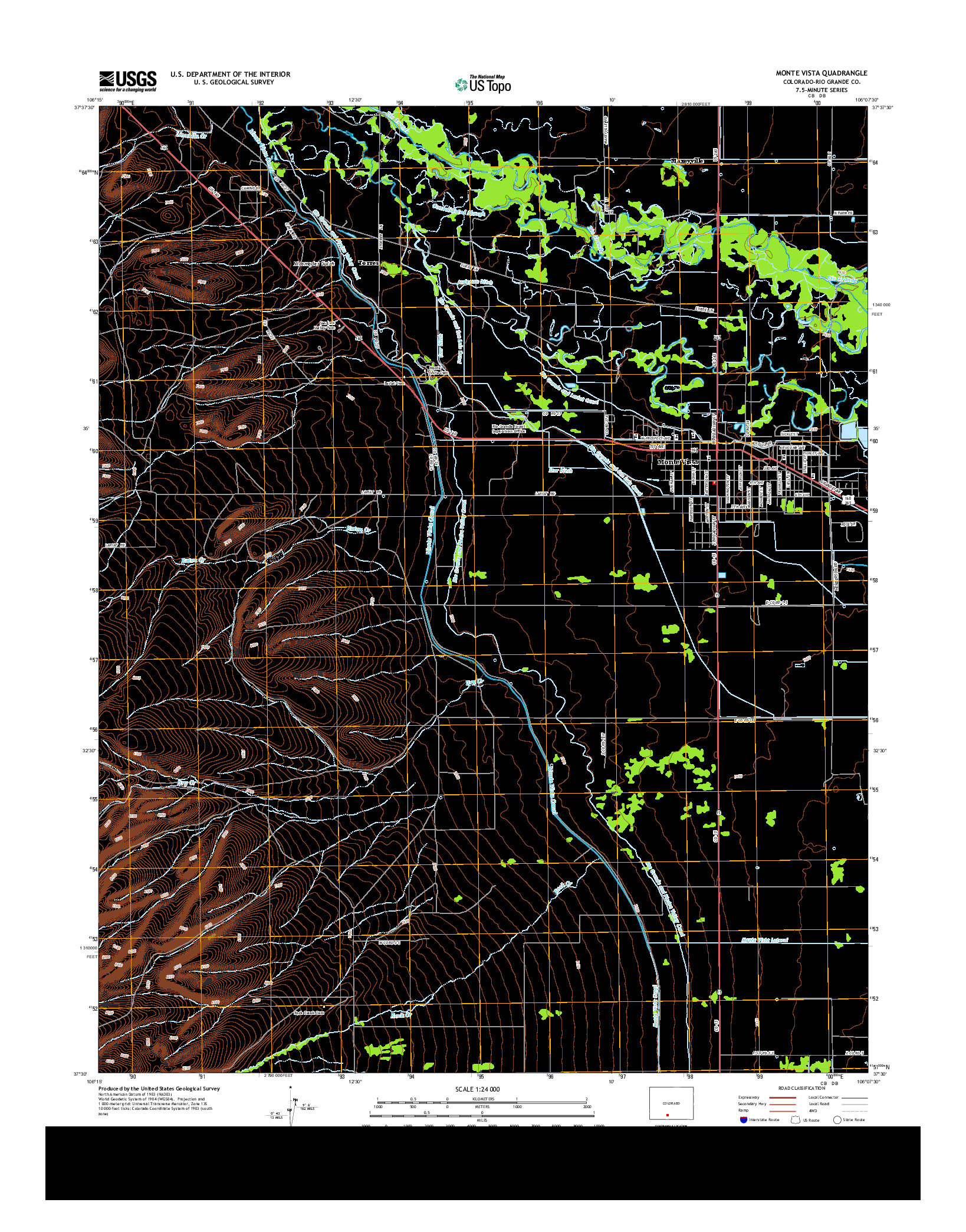 USGS US TOPO 7.5-MINUTE MAP FOR MONTE VISTA, CO 2013