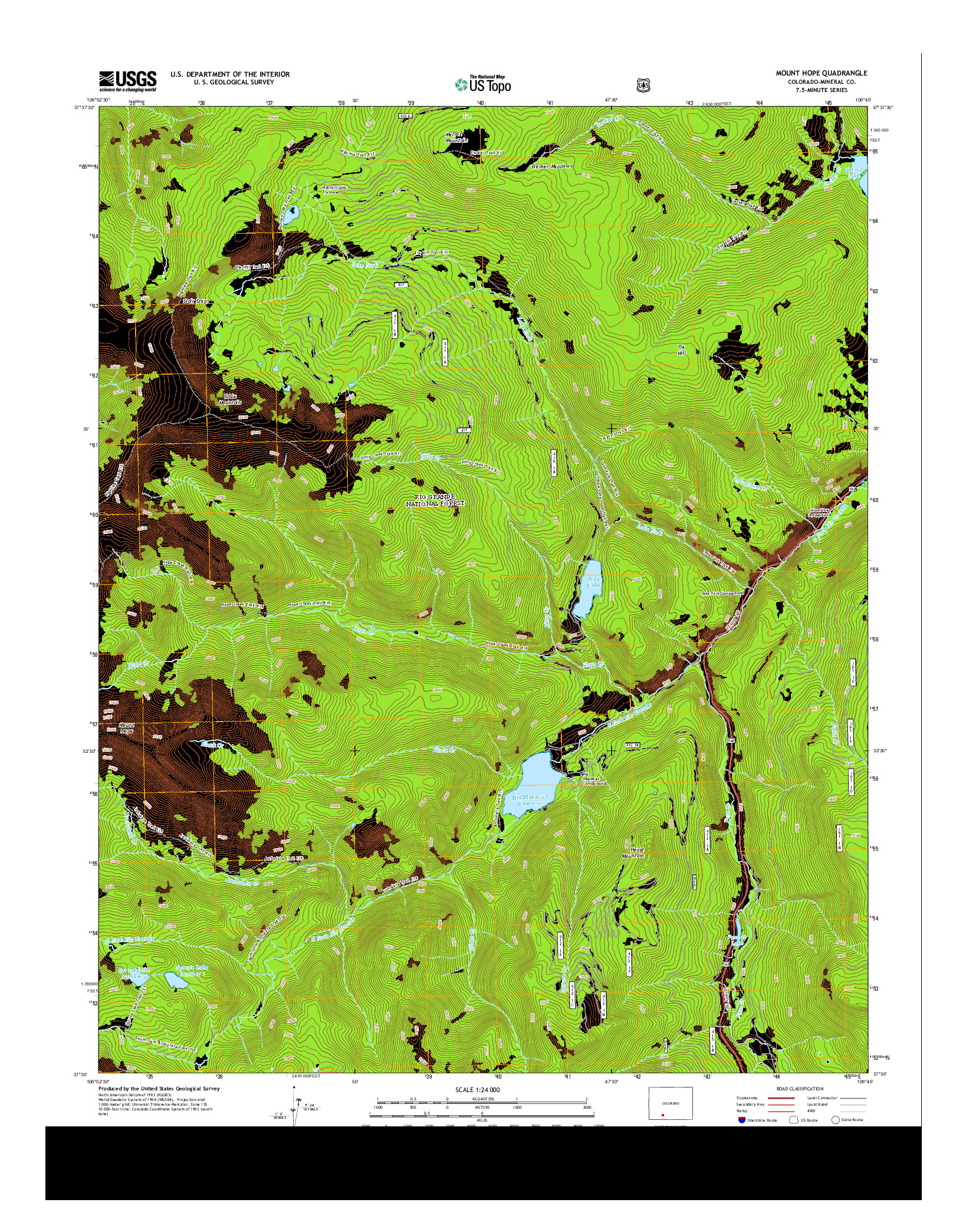 USGS US TOPO 7.5-MINUTE MAP FOR MOUNT HOPE, CO 2013