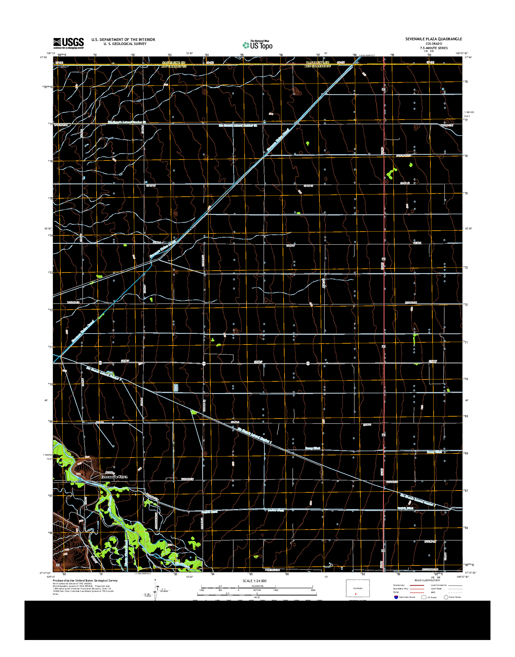 USGS US TOPO 7.5-MINUTE MAP FOR SEVENMILE PLAZA, CO 2013