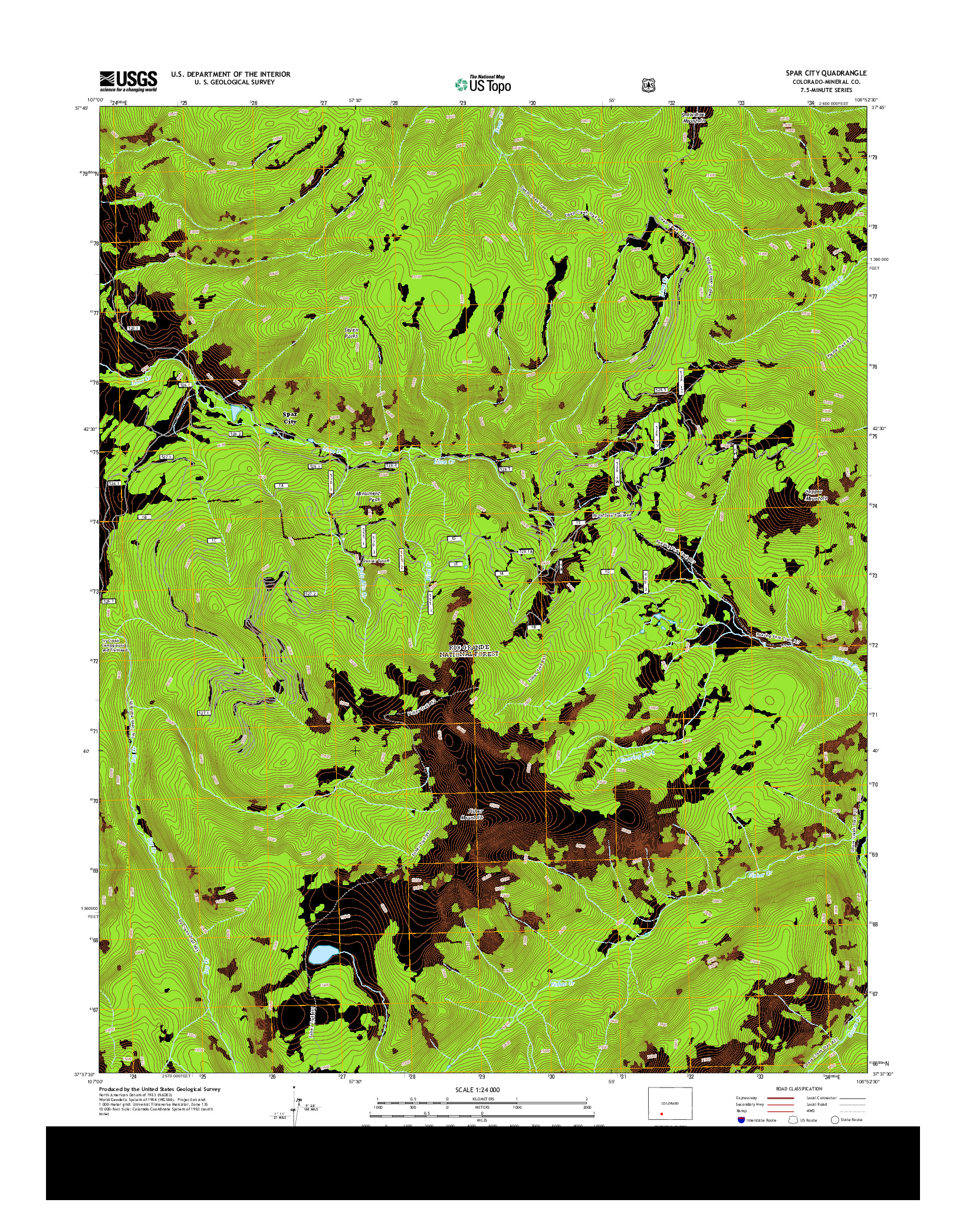 USGS US TOPO 7.5-MINUTE MAP FOR SPAR CITY, CO 2013