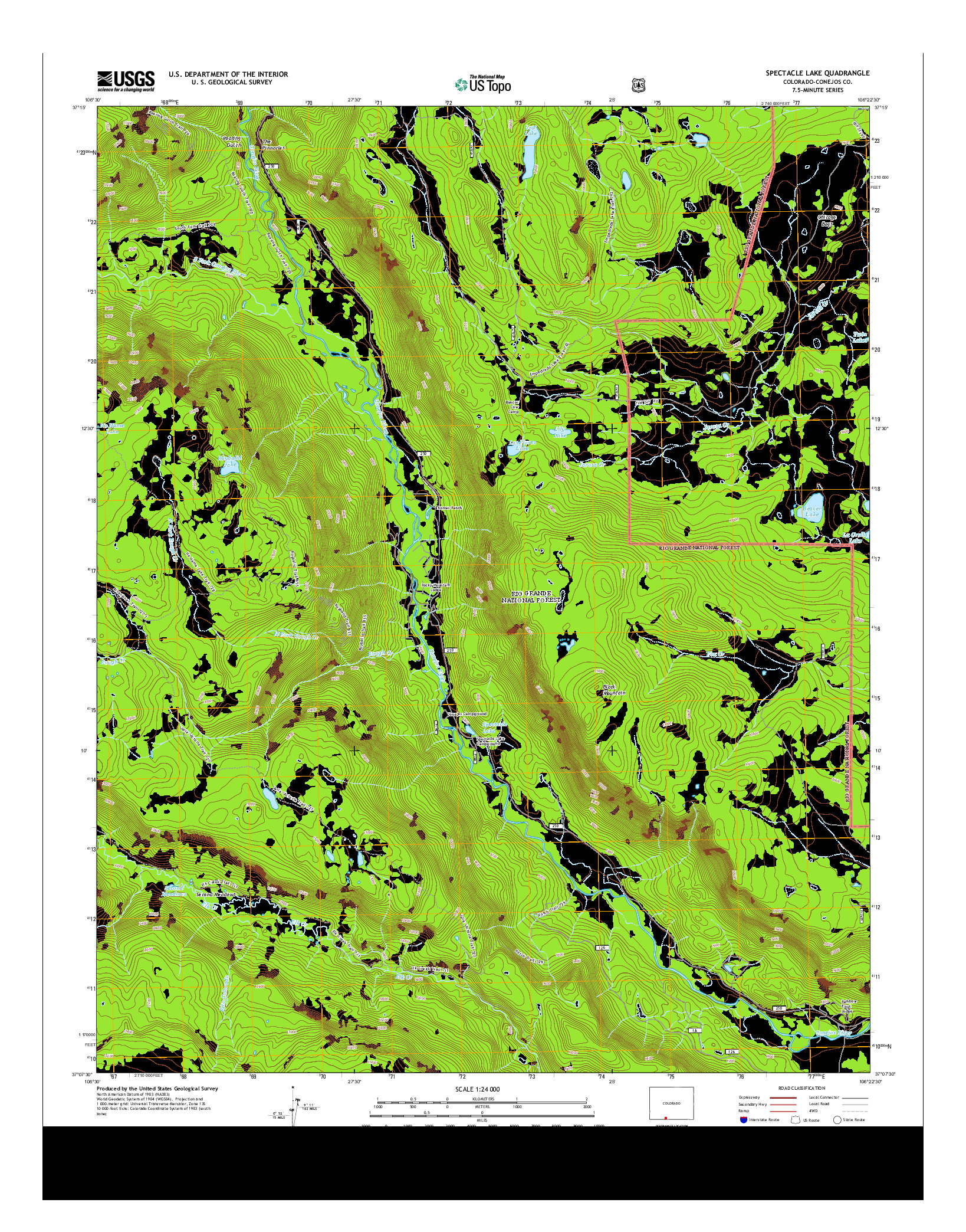 USGS US TOPO 7.5-MINUTE MAP FOR SPECTACLE LAKE, CO 2013