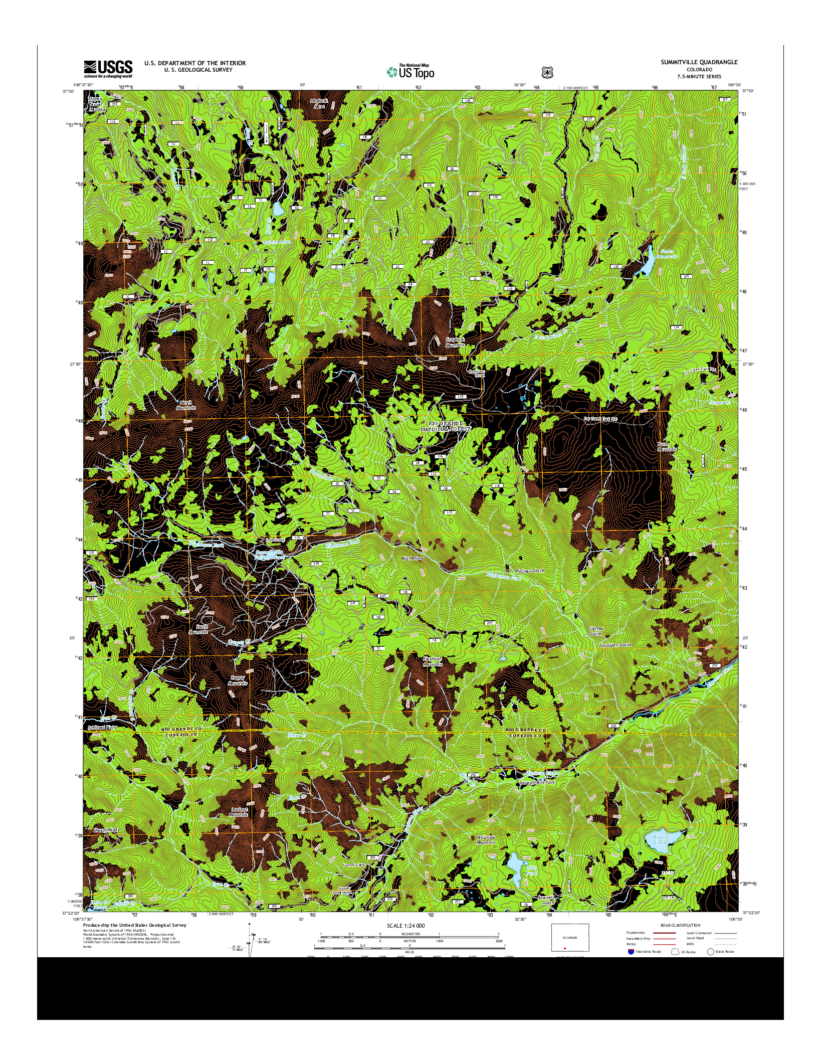 USGS US TOPO 7.5-MINUTE MAP FOR SUMMITVILLE, CO 2013