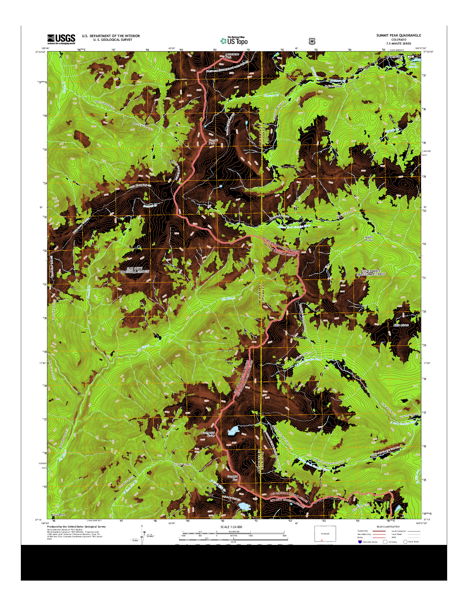 USGS US TOPO 7.5-MINUTE MAP FOR SUMMIT PEAK, CO 2013