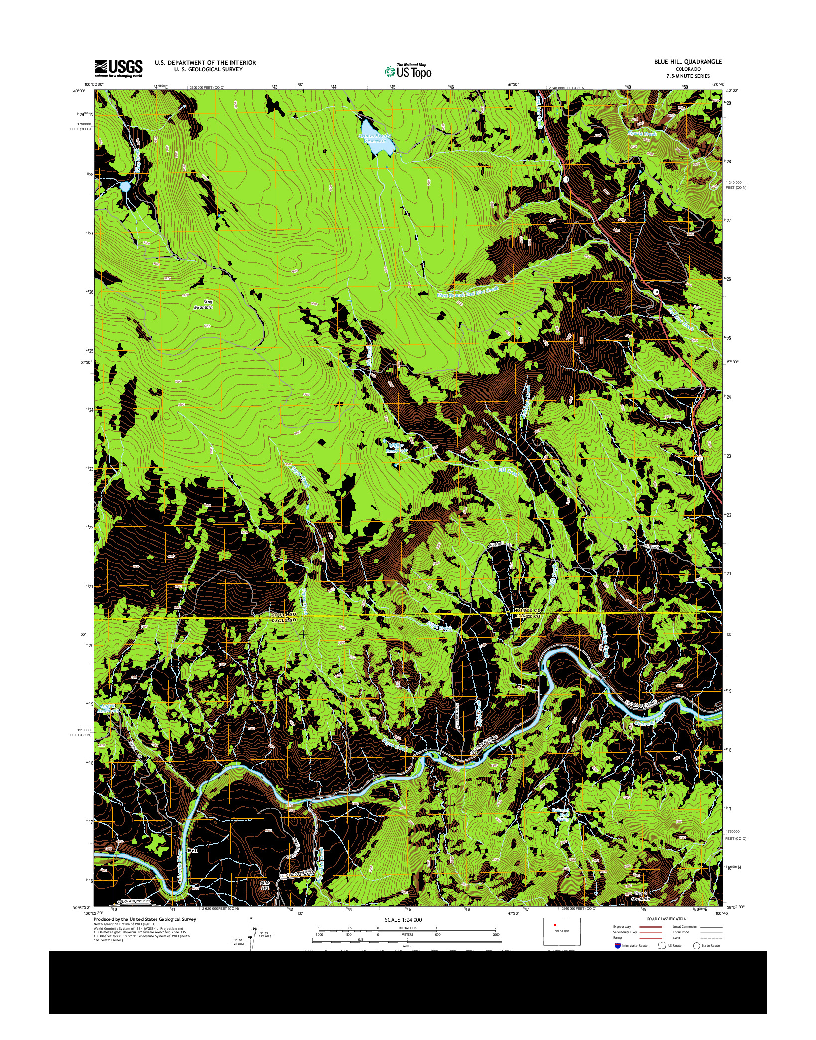 USGS US TOPO 7.5-MINUTE MAP FOR BLUE HILL, CO 2013