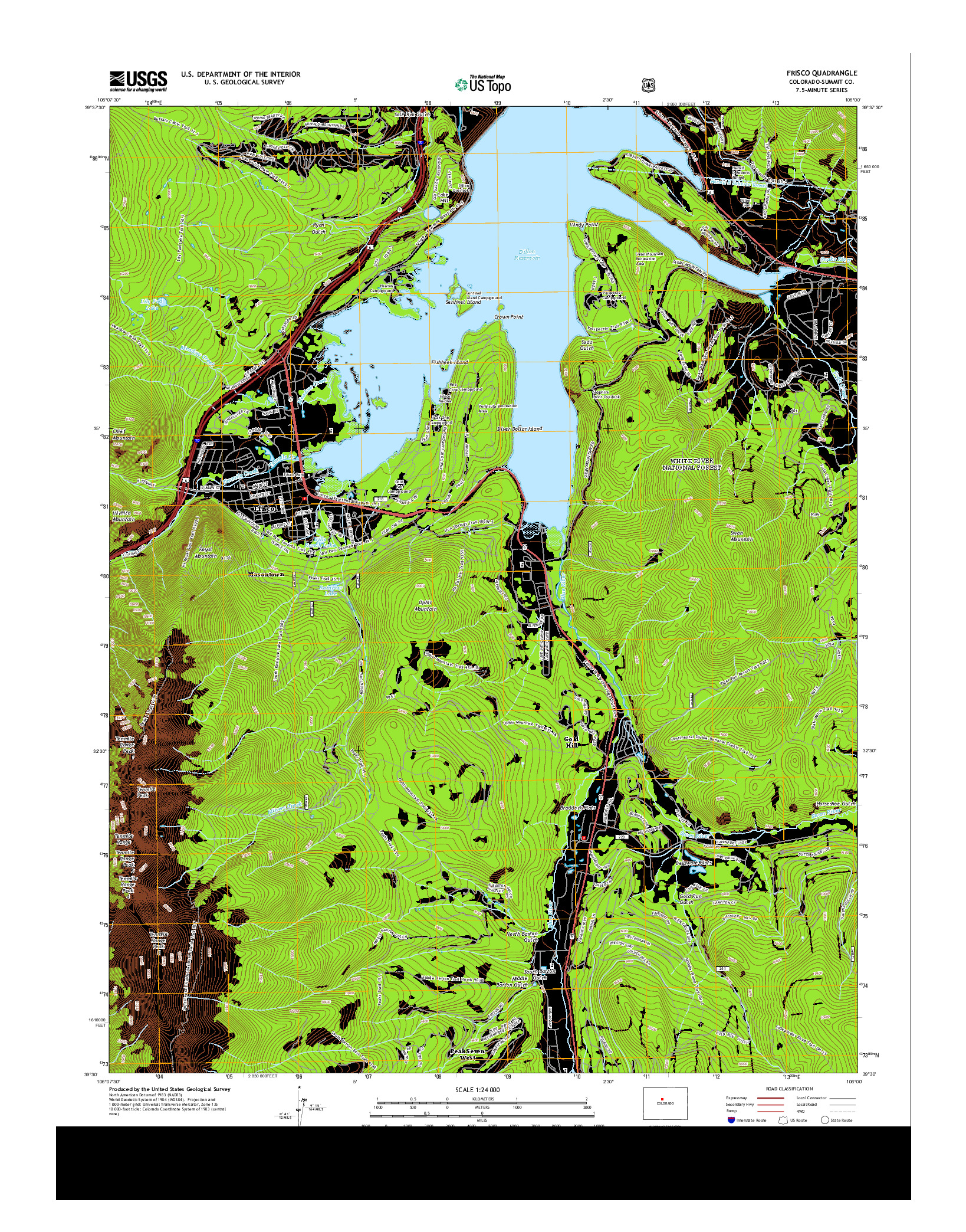 USGS US TOPO 7.5-MINUTE MAP FOR FRISCO, CO 2013