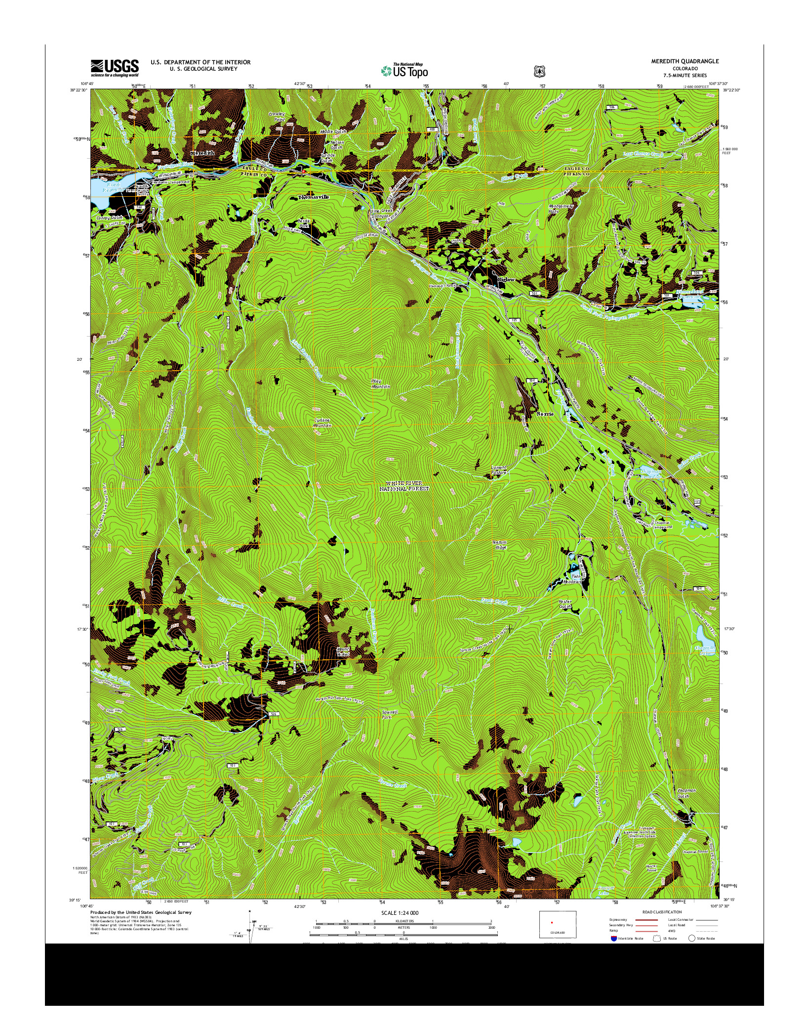 USGS US TOPO 7.5-MINUTE MAP FOR MEREDITH, CO 2013