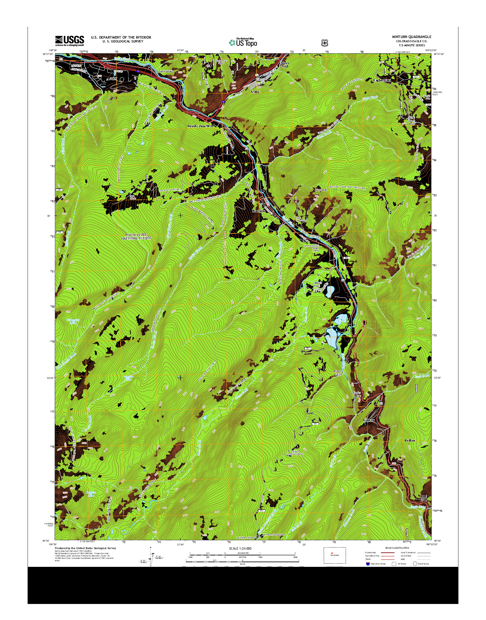 USGS US TOPO 7.5-MINUTE MAP FOR MINTURN, CO 2013