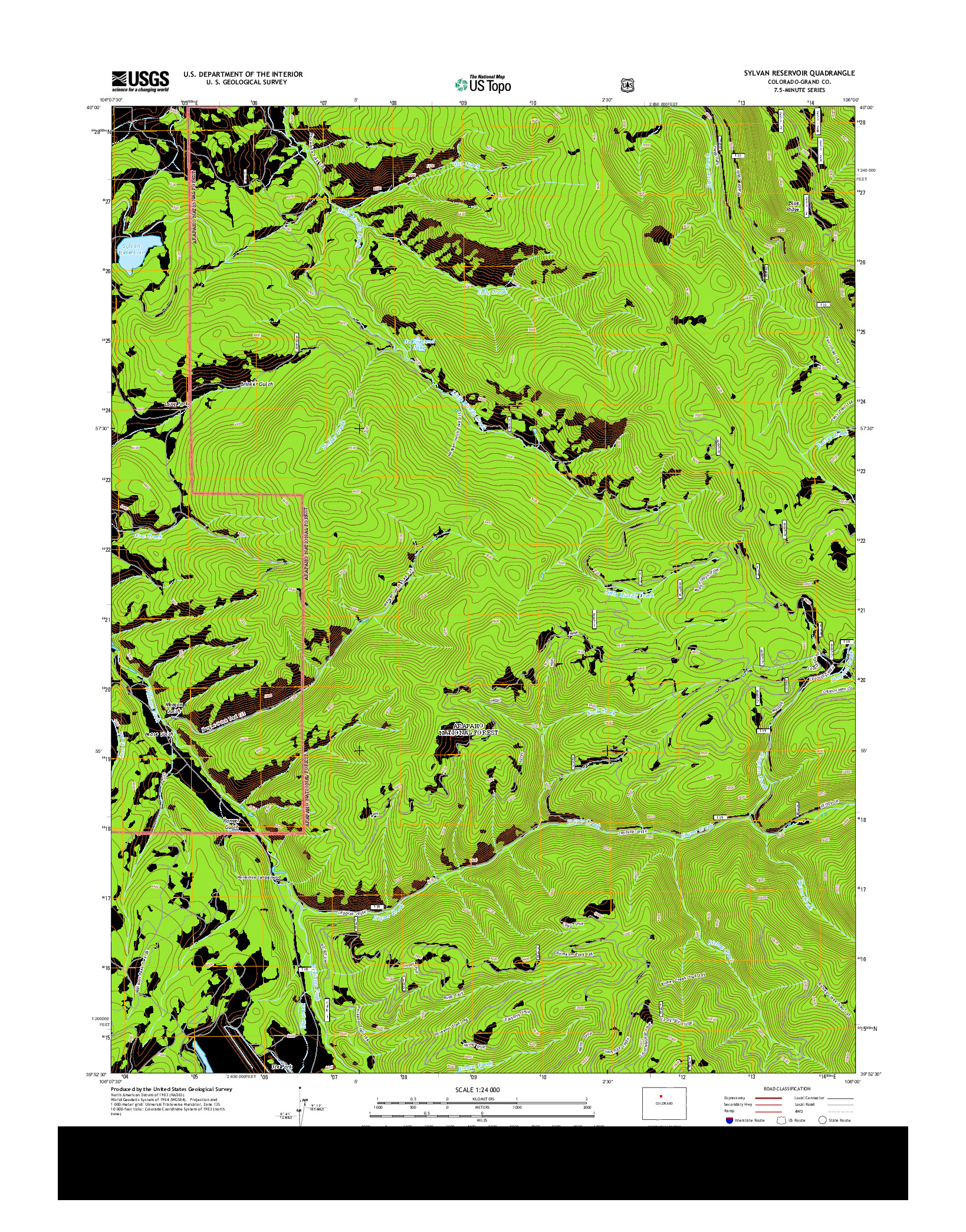 USGS US TOPO 7.5-MINUTE MAP FOR SYLVAN RESERVOIR, CO 2013