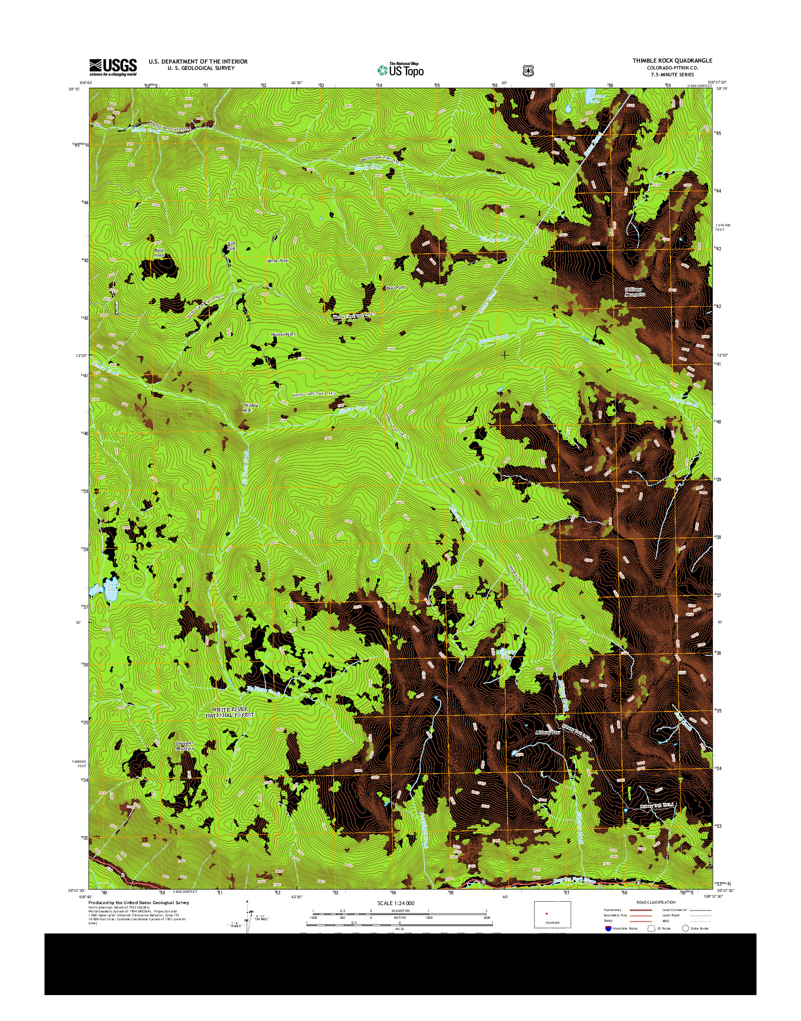 USGS US TOPO 7.5-MINUTE MAP FOR THIMBLE ROCK, CO 2013