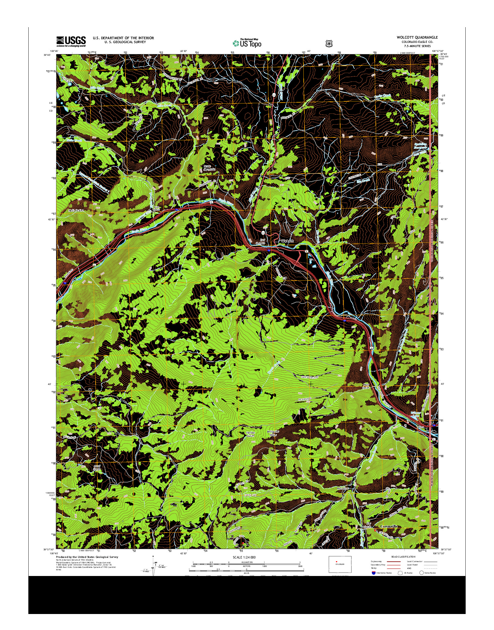 USGS US TOPO 7.5-MINUTE MAP FOR WOLCOTT, CO 2013