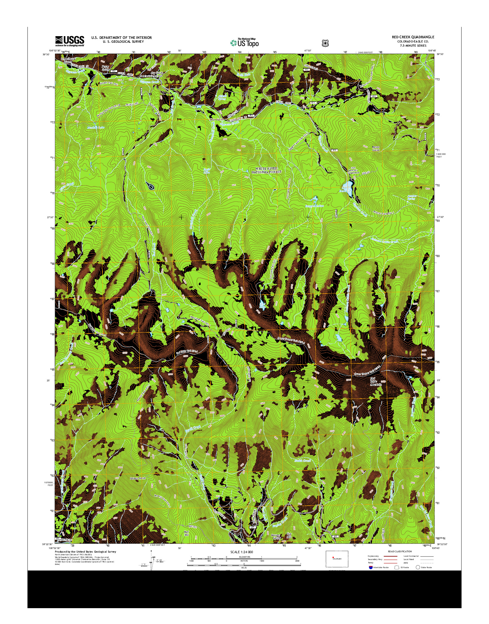 USGS US TOPO 7.5-MINUTE MAP FOR RED CREEK, CO 2013