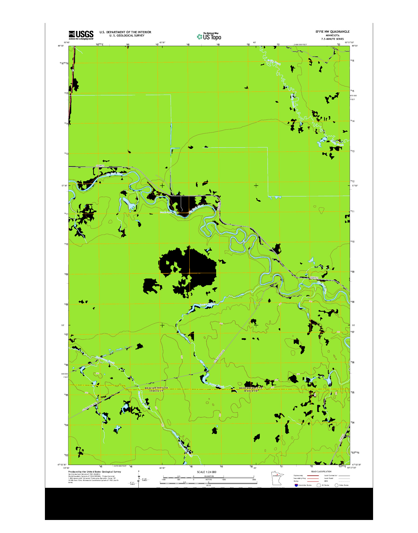 USGS US TOPO 7.5-MINUTE MAP FOR EFFIE NW, MN 2013