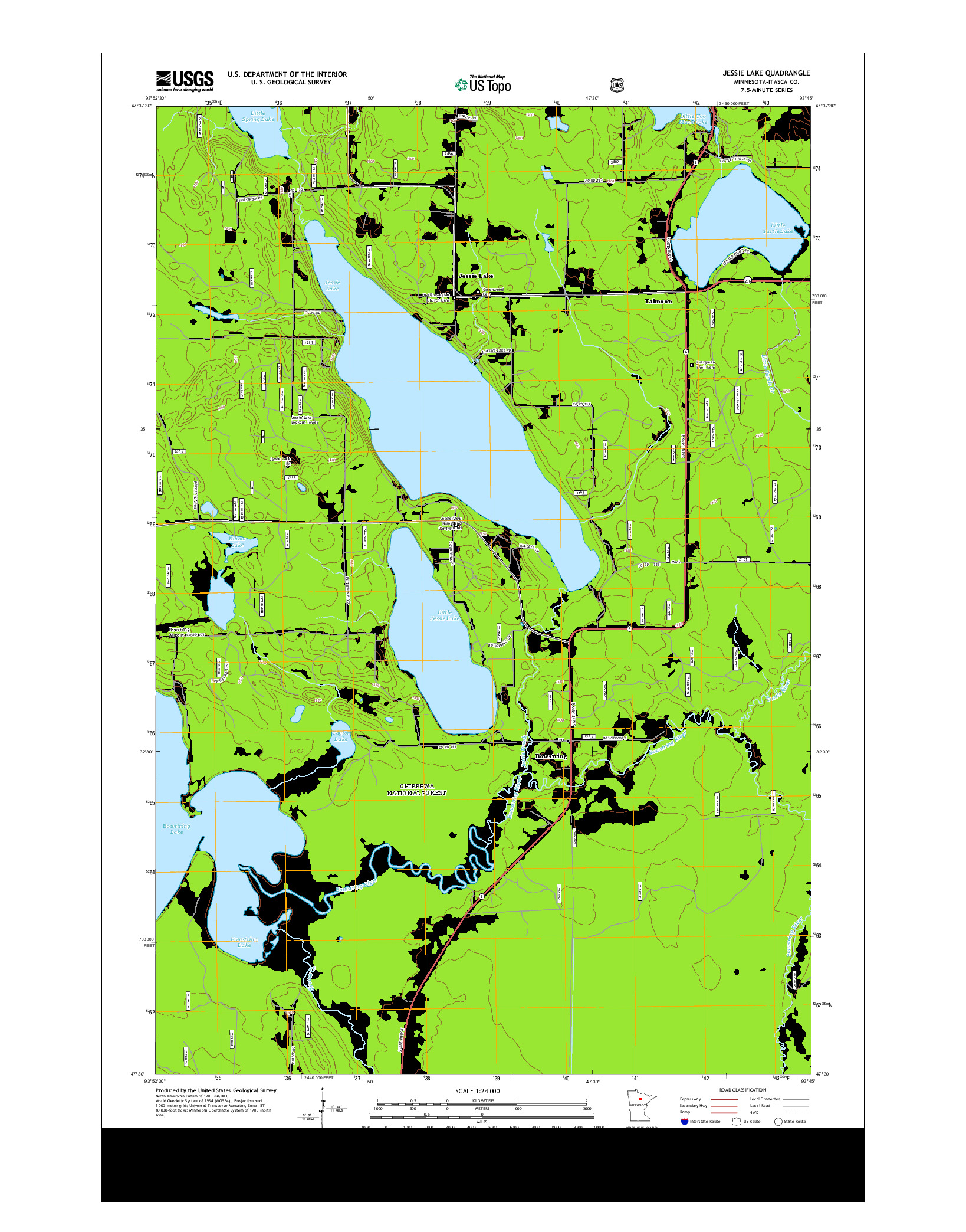 USGS US TOPO 7.5-MINUTE MAP FOR JESSIE LAKE, MN 2013