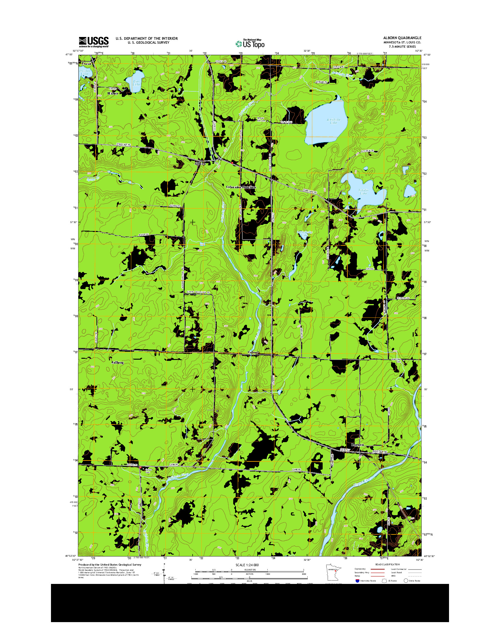 USGS US TOPO 7.5-MINUTE MAP FOR ALBORN, MN 2013