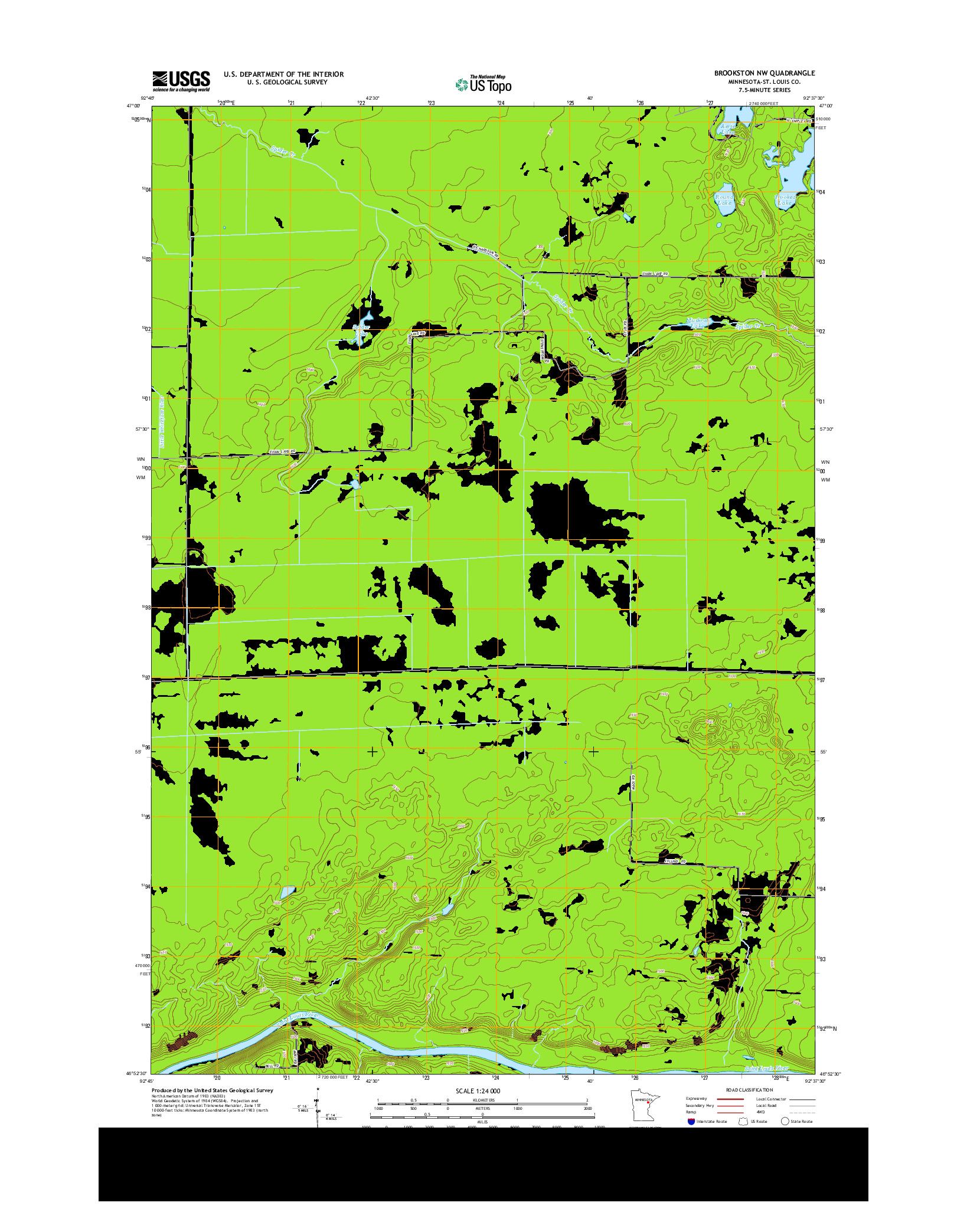 USGS US TOPO 7.5-MINUTE MAP FOR BROOKSTON NW, MN 2013