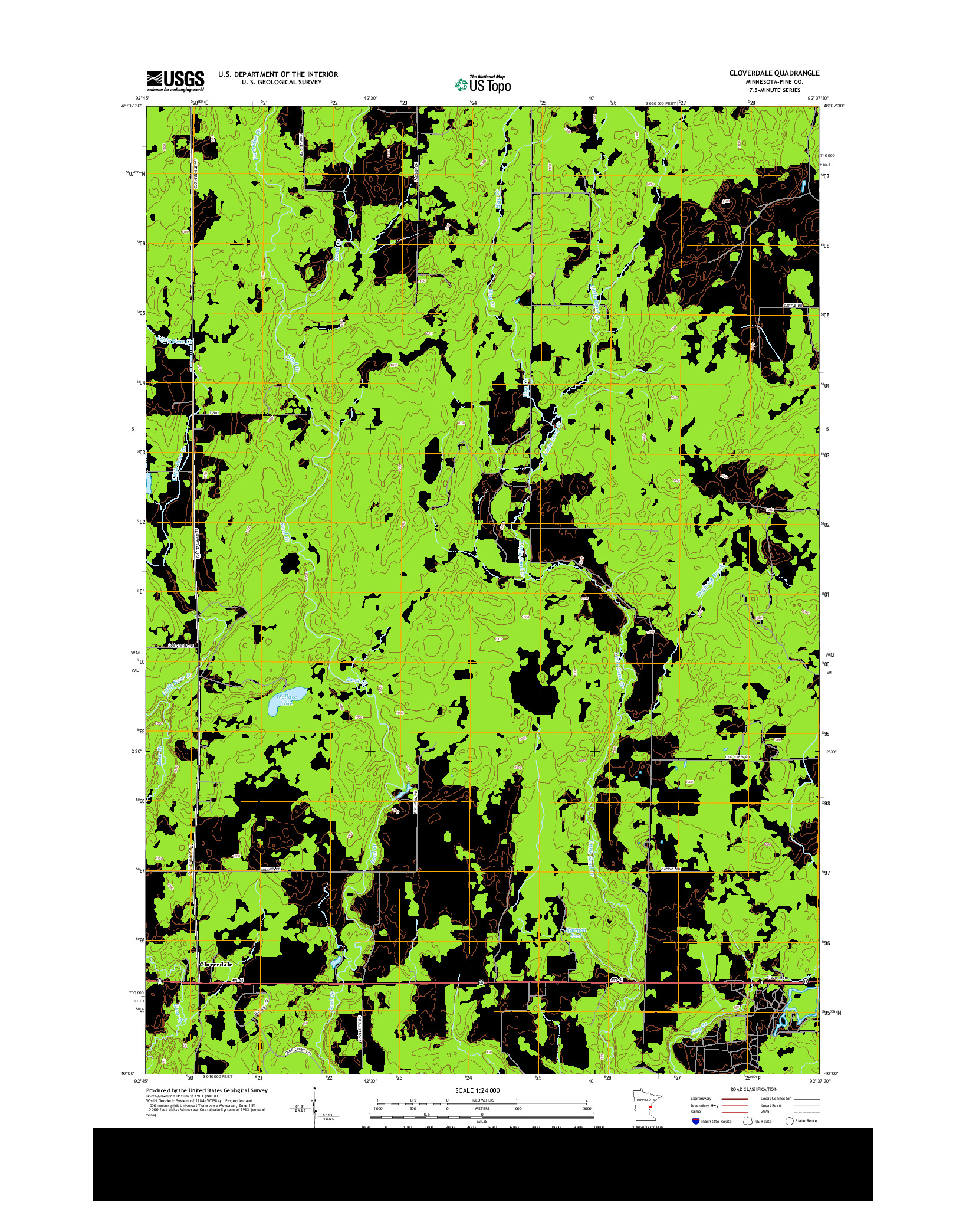 USGS US TOPO 7.5-MINUTE MAP FOR CLOVERDALE, MN 2013