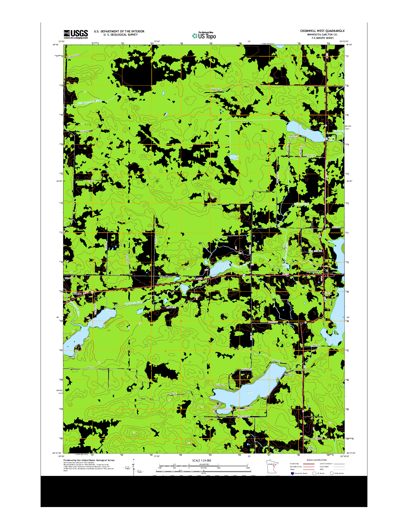 USGS US TOPO 7.5-MINUTE MAP FOR CROMWELL WEST, MN 2013