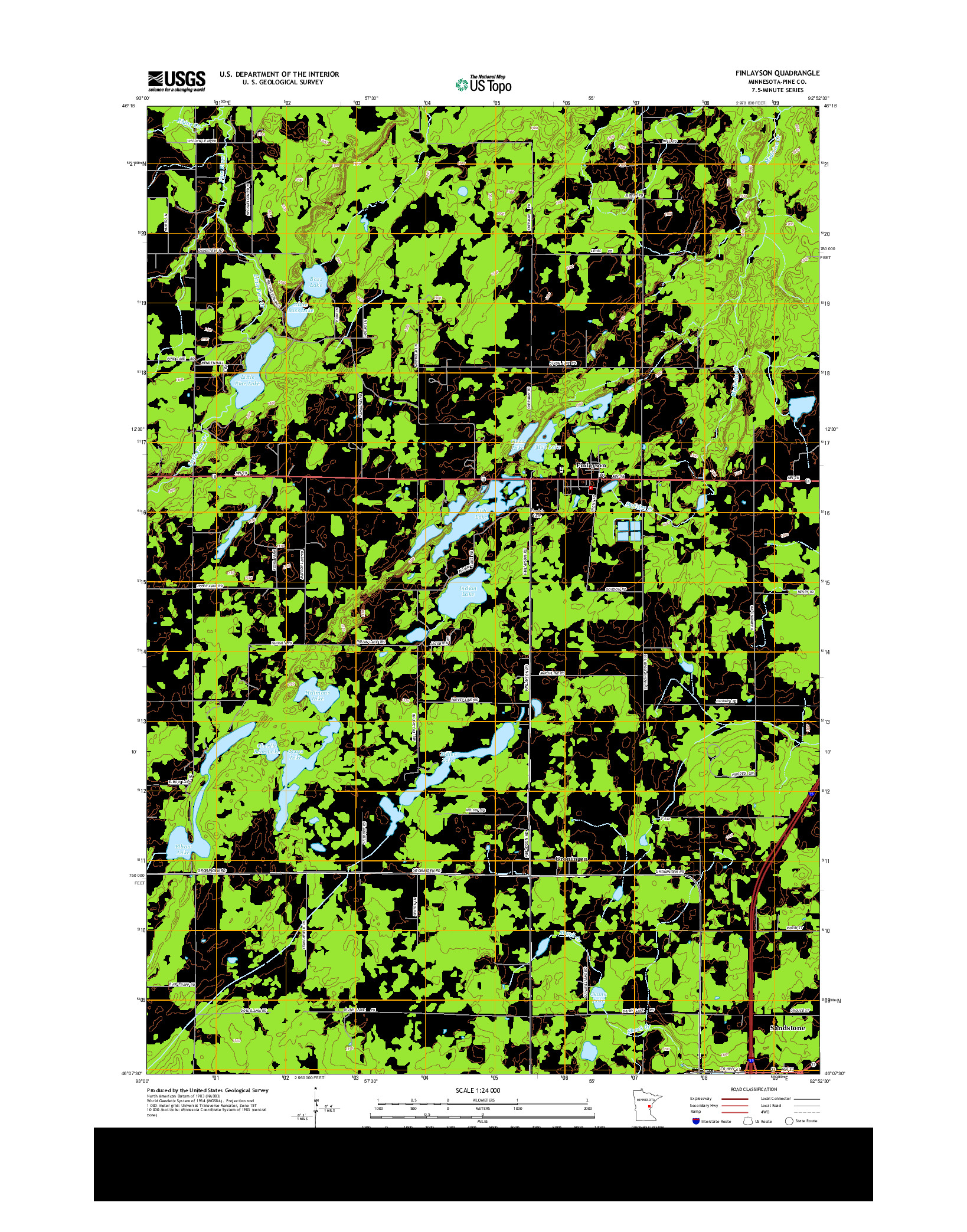 USGS US TOPO 7.5-MINUTE MAP FOR FINLAYSON, MN 2013