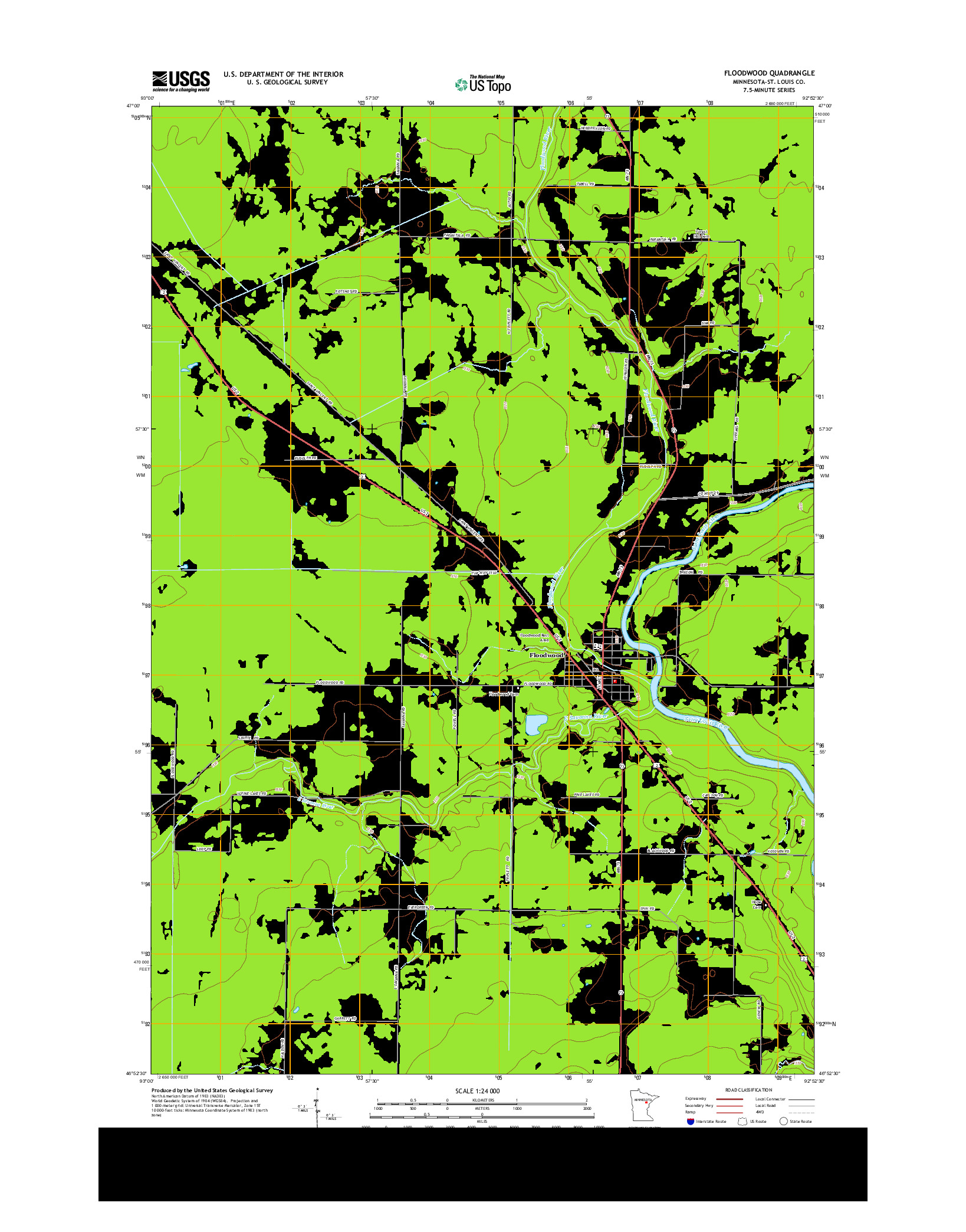 USGS US TOPO 7.5-MINUTE MAP FOR FLOODWOOD, MN 2013