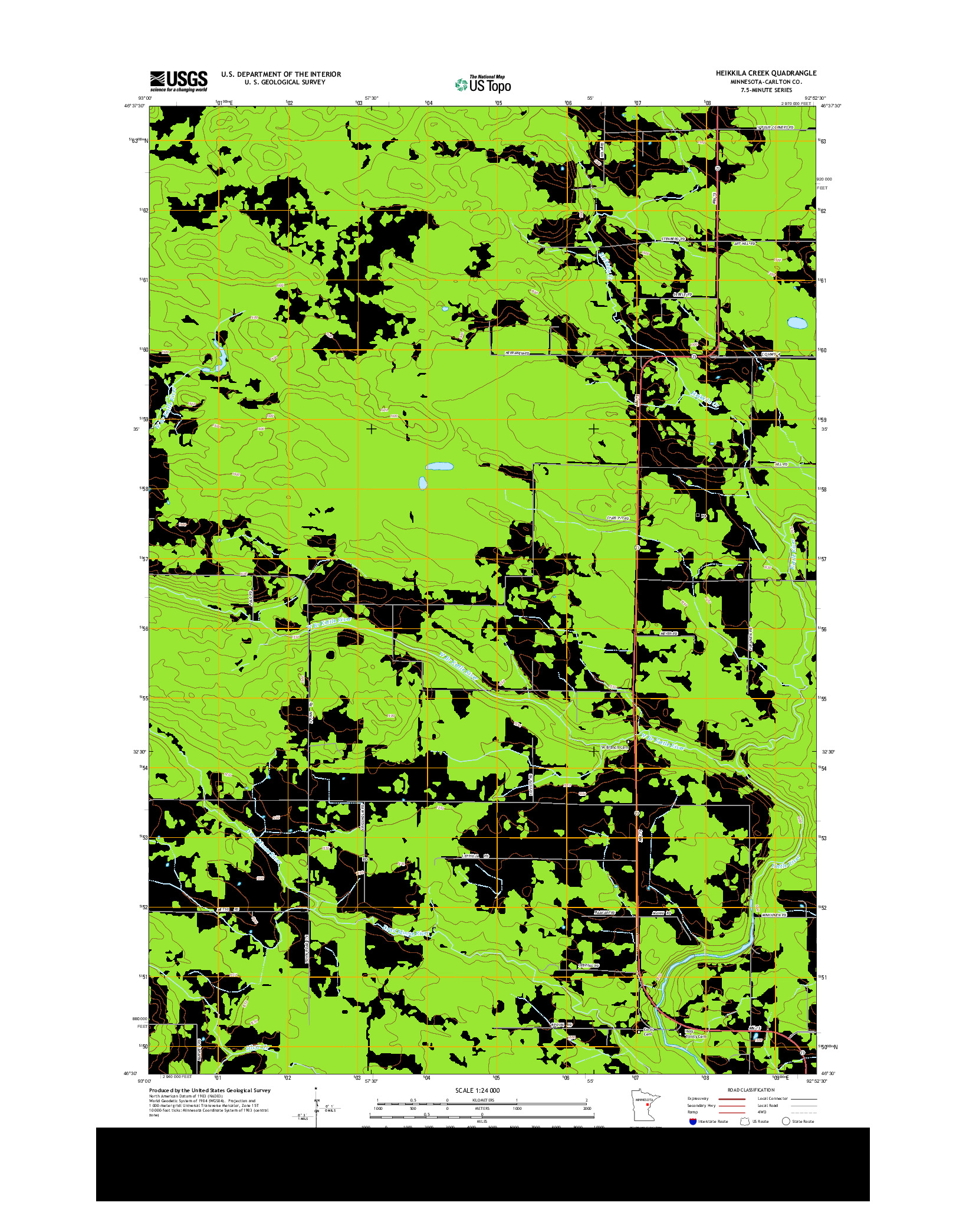 USGS US TOPO 7.5-MINUTE MAP FOR HEIKKILA CREEK, MN 2013