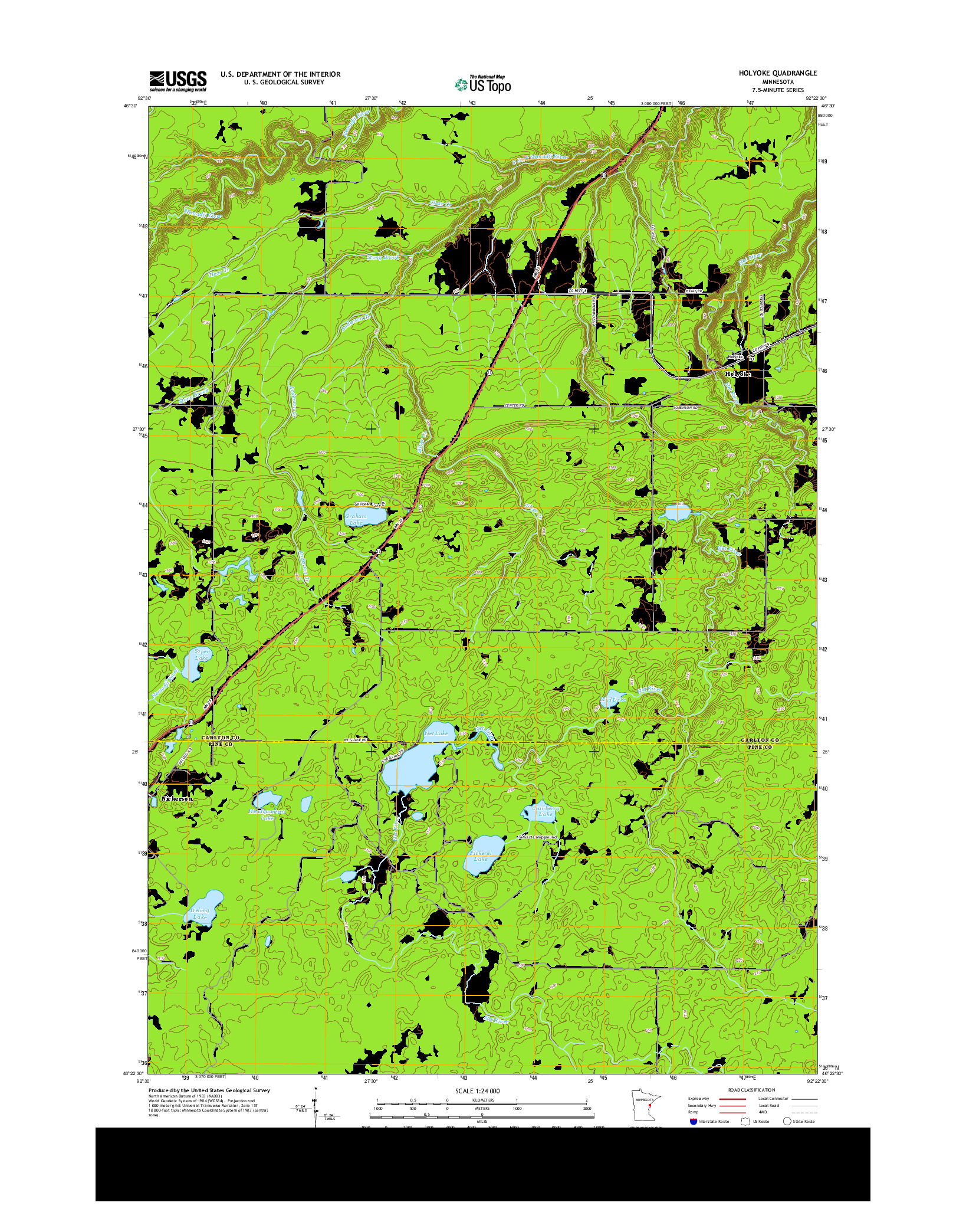 USGS US TOPO 7.5-MINUTE MAP FOR HOLYOKE, MN 2013