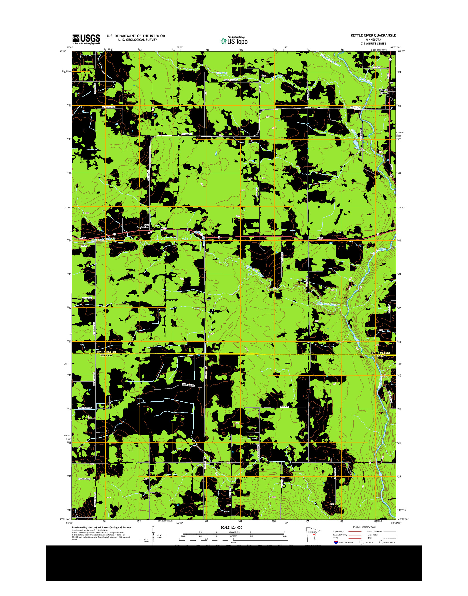 USGS US TOPO 7.5-MINUTE MAP FOR KETTLE RIVER, MN 2013