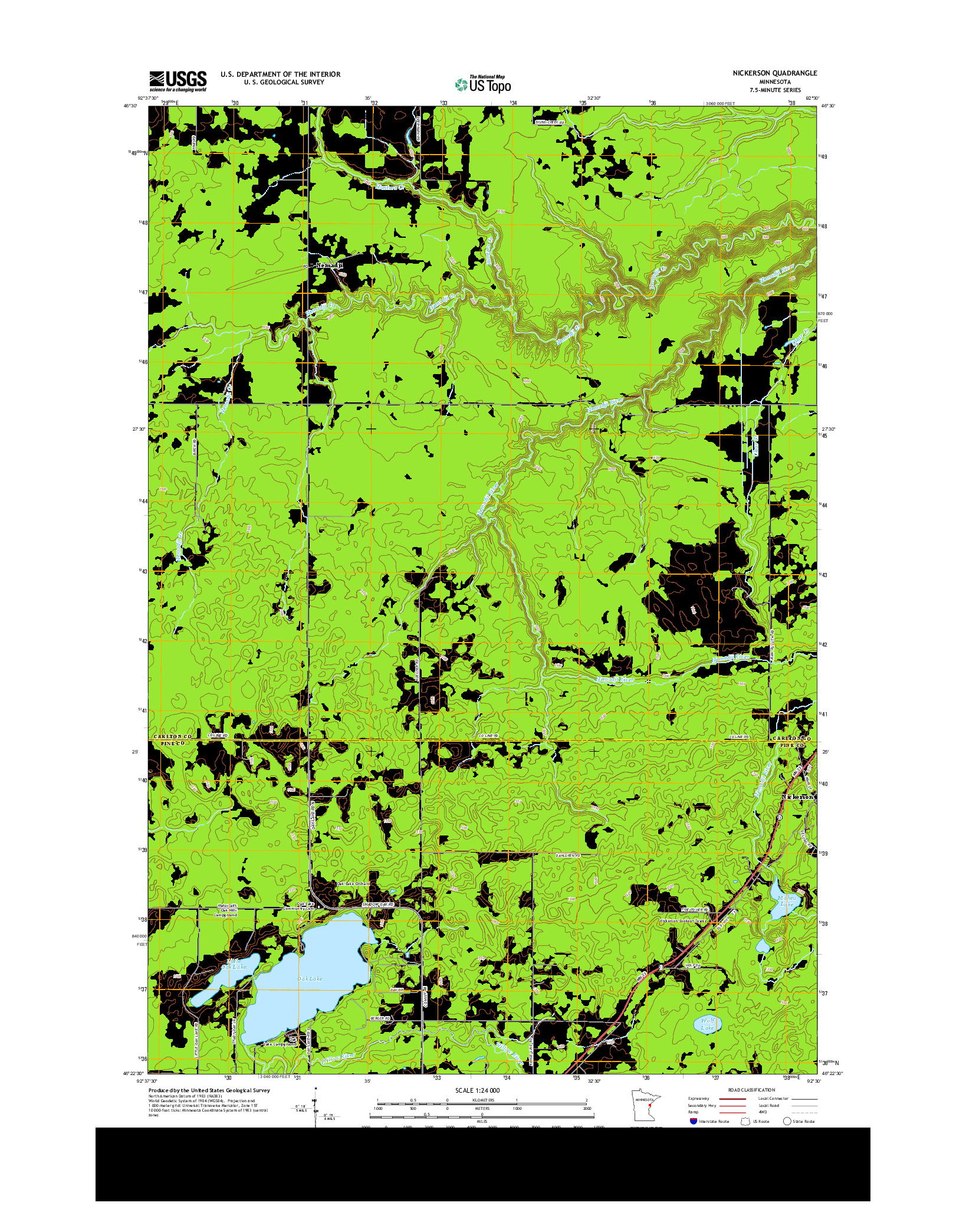 USGS US TOPO 7.5-MINUTE MAP FOR NICKERSON, MN 2013