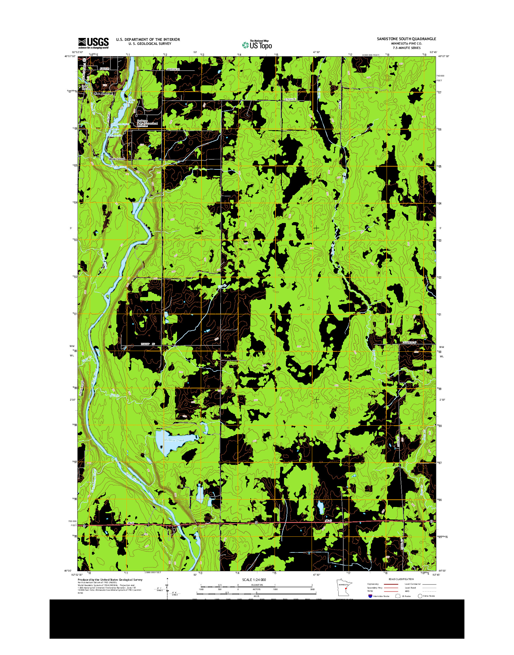 USGS US TOPO 7.5-MINUTE MAP FOR SANDSTONE SOUTH, MN 2013