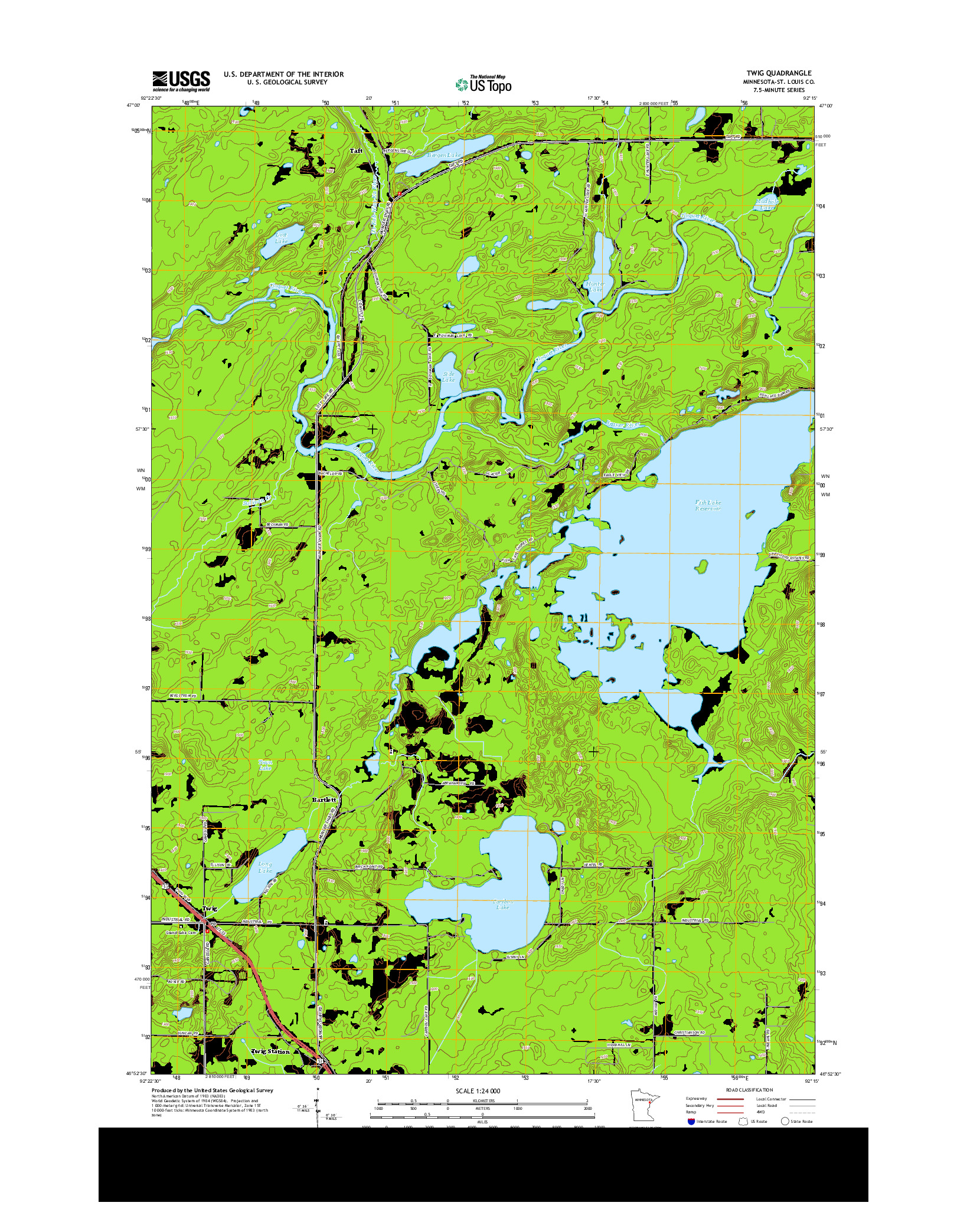 USGS US TOPO 7.5-MINUTE MAP FOR TWIG, MN 2013
