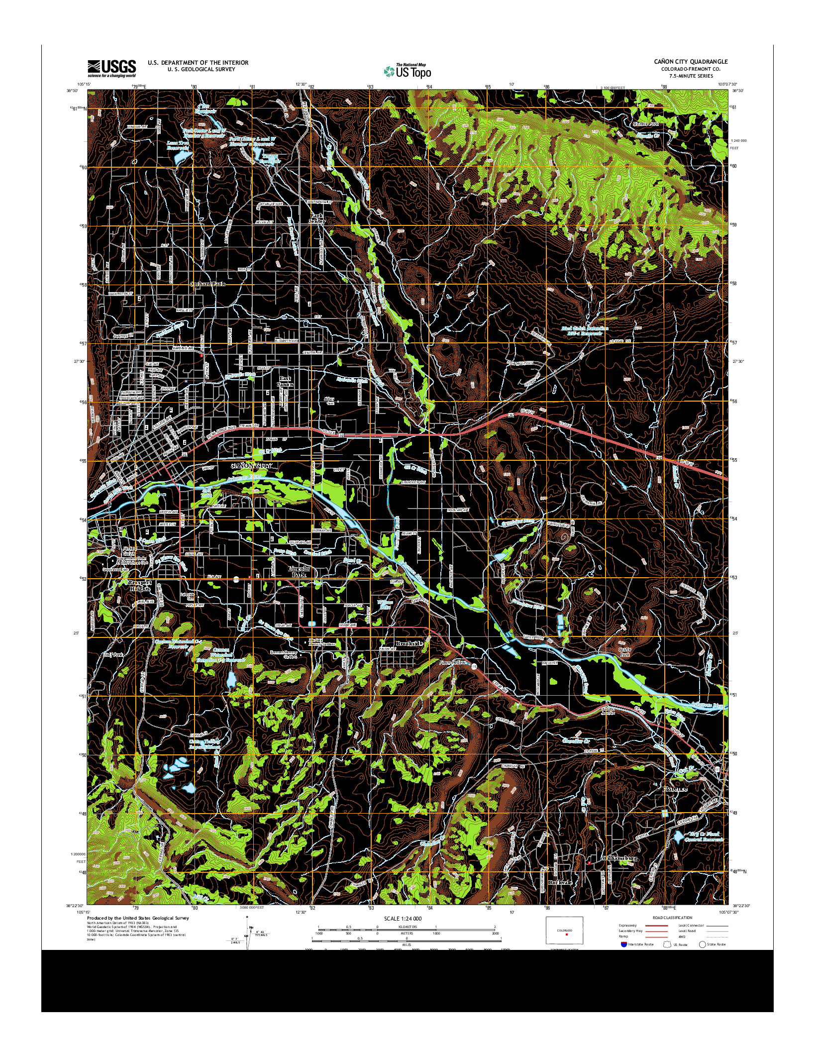 USGS US TOPO 7.5-MINUTE MAP FOR CAñON CITY, CO 2013