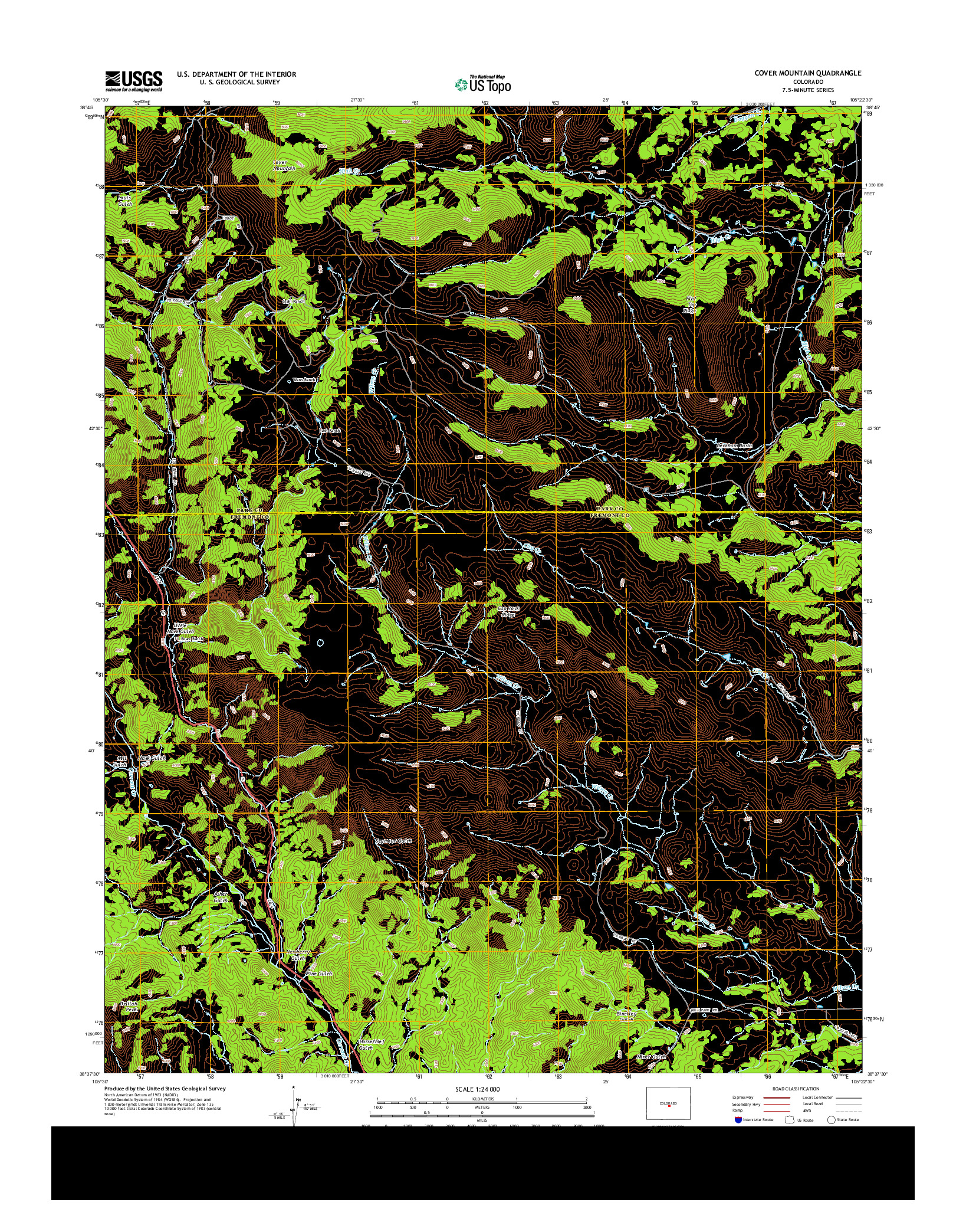 USGS US TOPO 7.5-MINUTE MAP FOR COVER MOUNTAIN, CO 2013