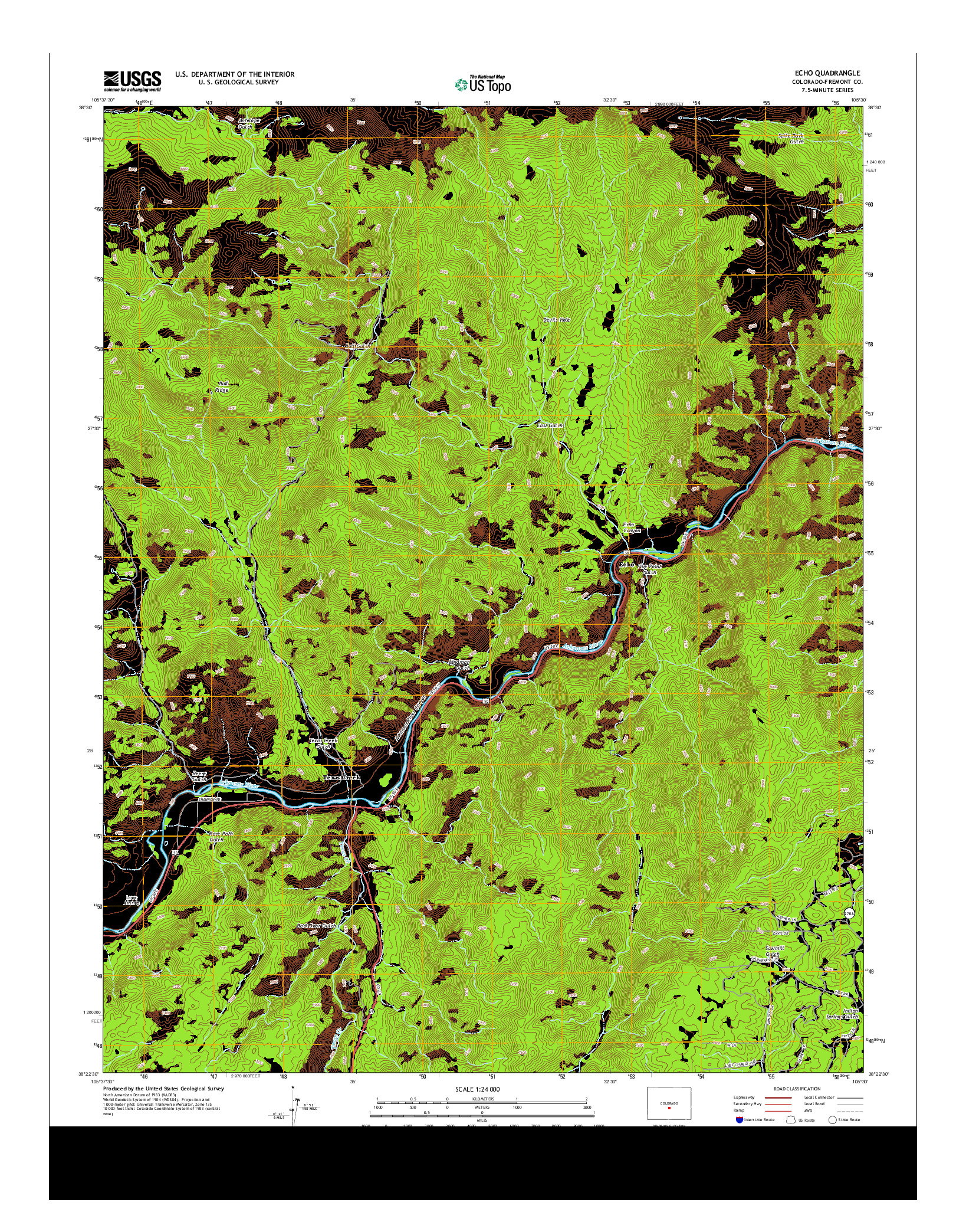 USGS US TOPO 7.5-MINUTE MAP FOR ECHO, CO 2013
