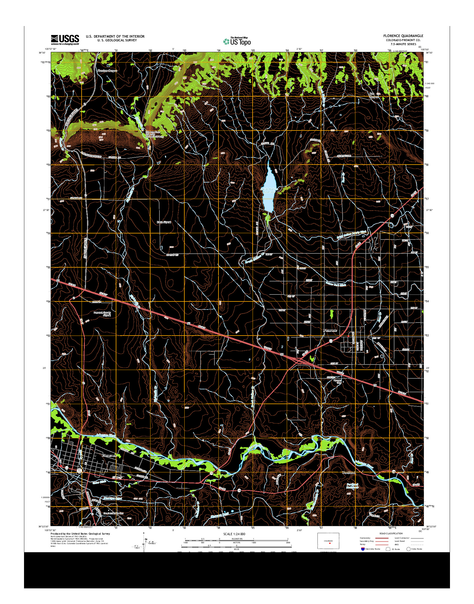 USGS US TOPO 7.5-MINUTE MAP FOR FLORENCE, CO 2013