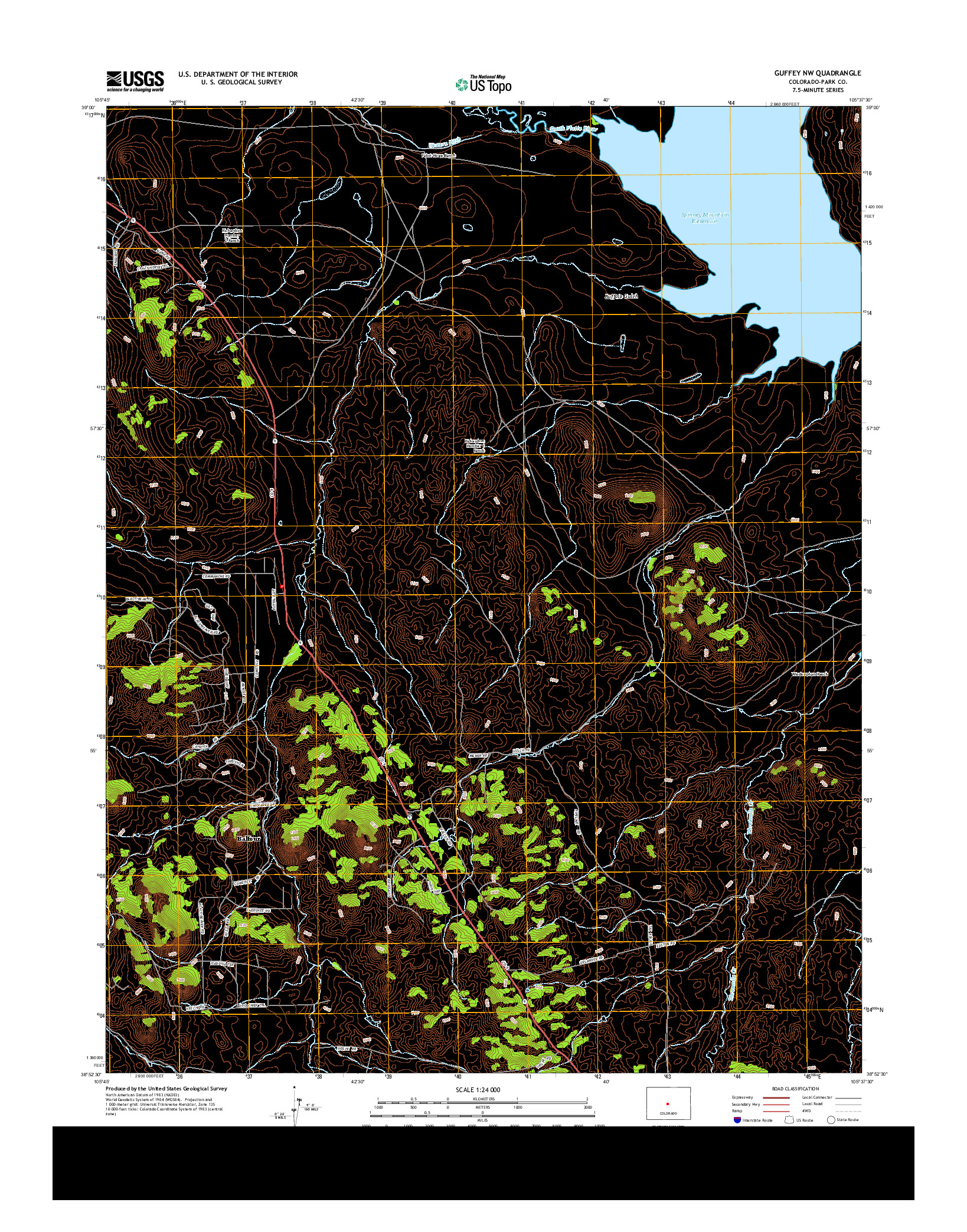 USGS US TOPO 7.5-MINUTE MAP FOR GUFFEY NW, CO 2013