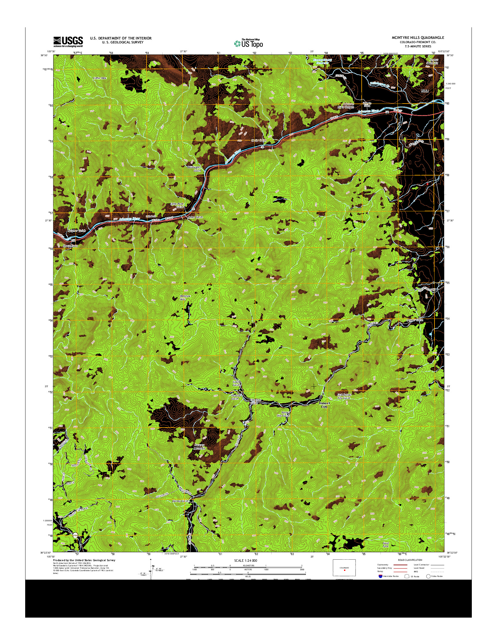 USGS US TOPO 7.5-MINUTE MAP FOR MCINTYRE HILLS, CO 2013