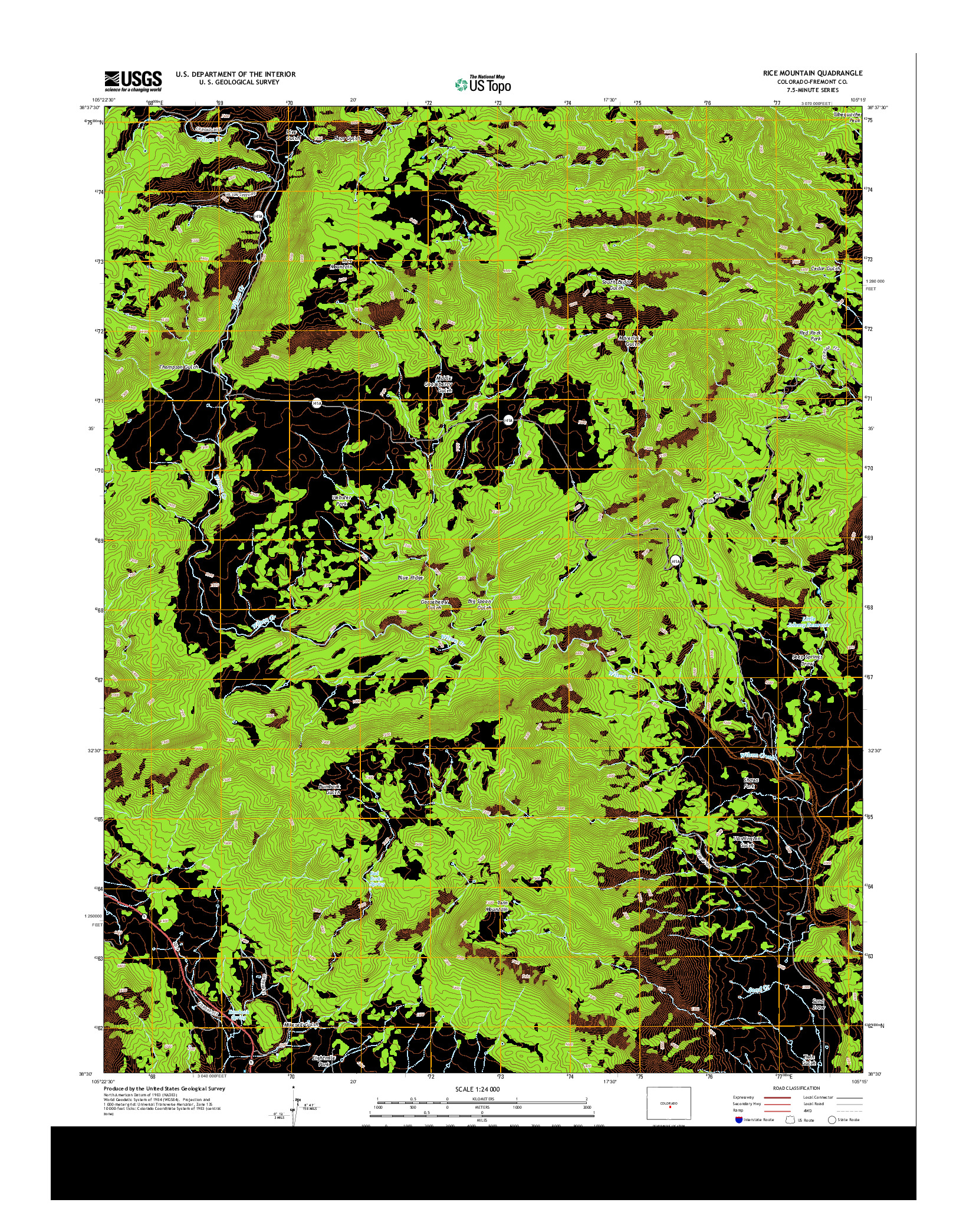 USGS US TOPO 7.5-MINUTE MAP FOR RICE MOUNTAIN, CO 2013