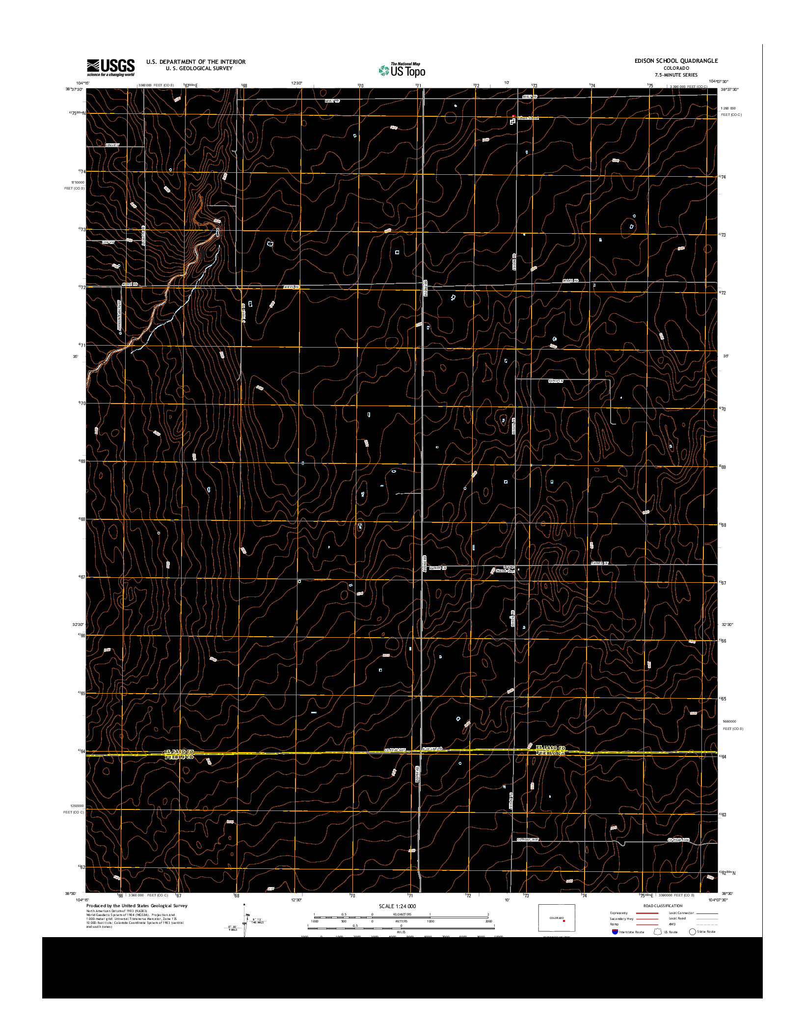 USGS US TOPO 7.5-MINUTE MAP FOR EDISON SCHOOL, CO 2013