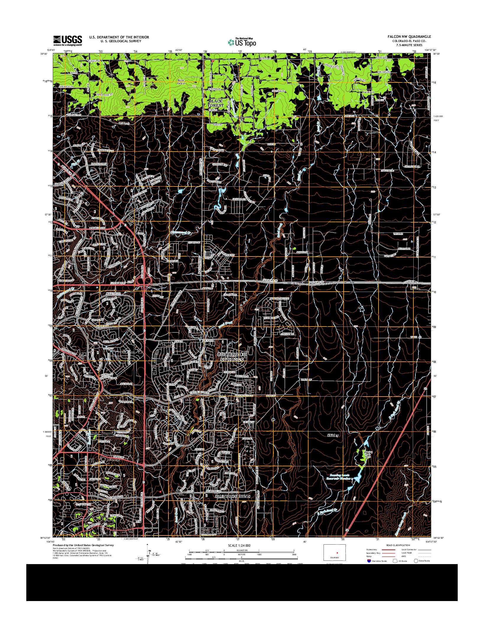 USGS US TOPO 7.5-MINUTE MAP FOR FALCON NW, CO 2013