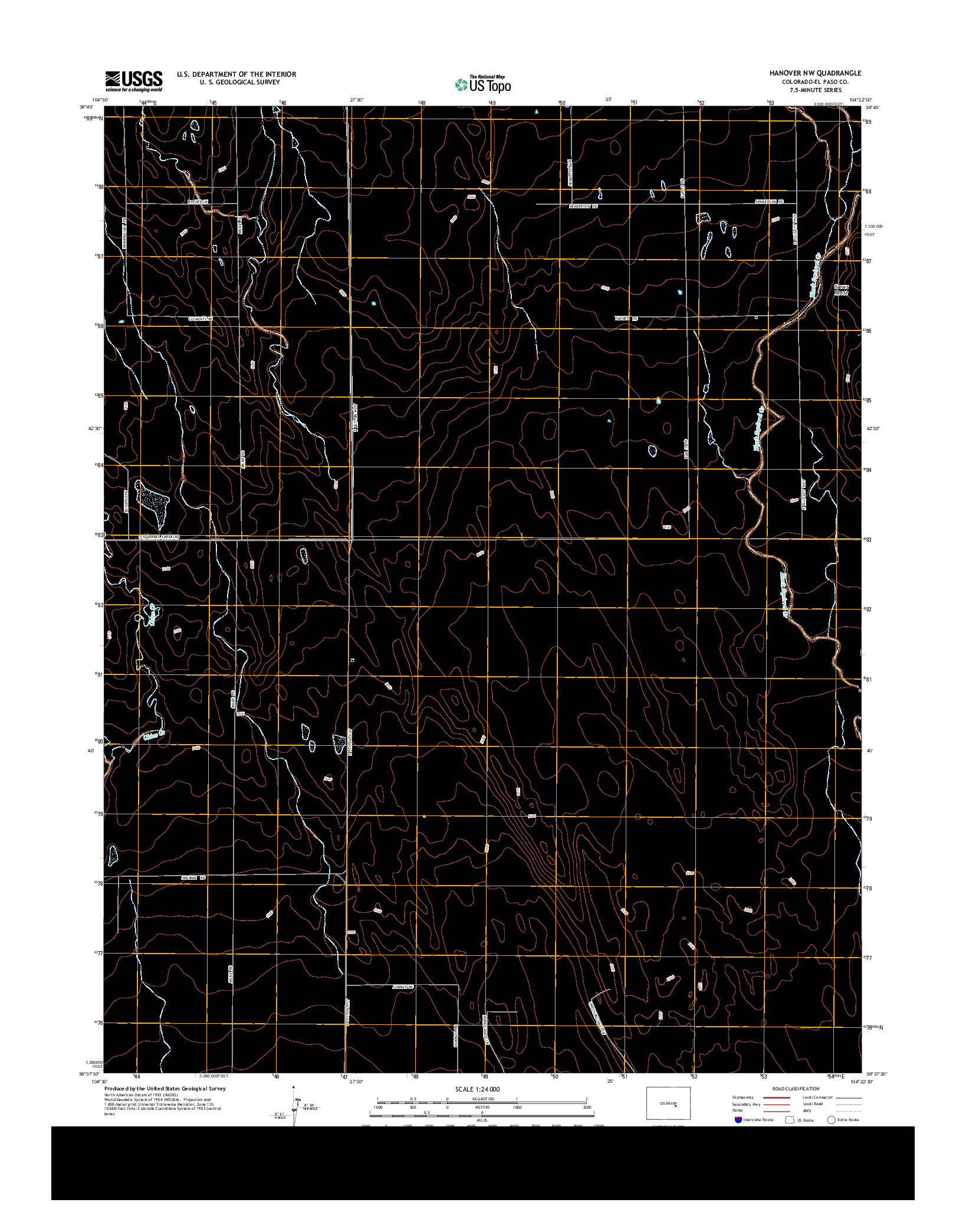 USGS US TOPO 7.5-MINUTE MAP FOR HANOVER NW, CO 2013