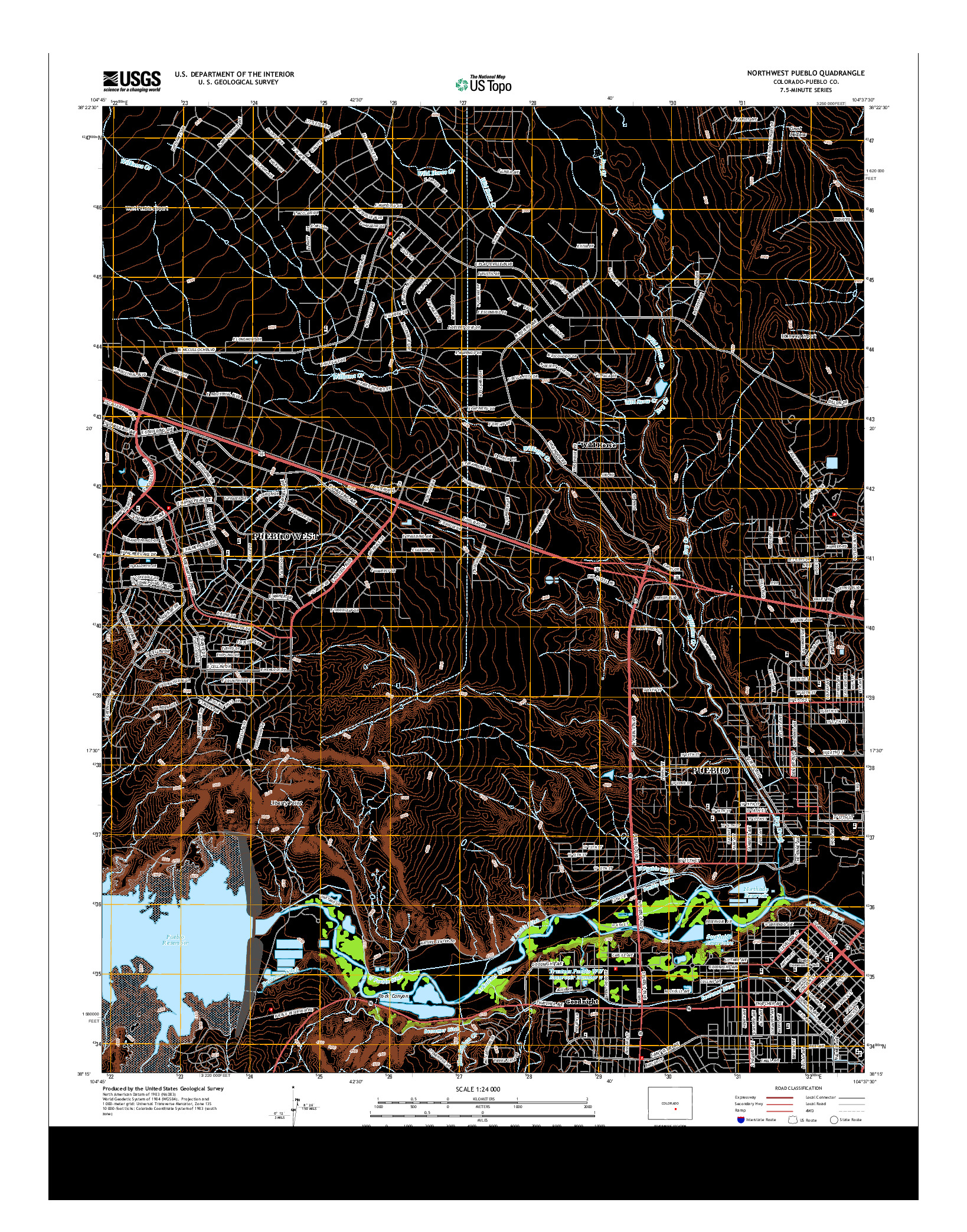 USGS US TOPO 7.5-MINUTE MAP FOR NORTHWEST PUEBLO, CO 2013