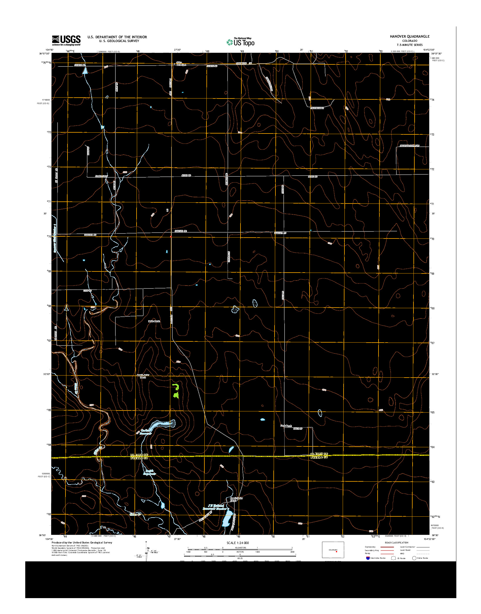 USGS US TOPO 7.5-MINUTE MAP FOR HANOVER, CO 2013