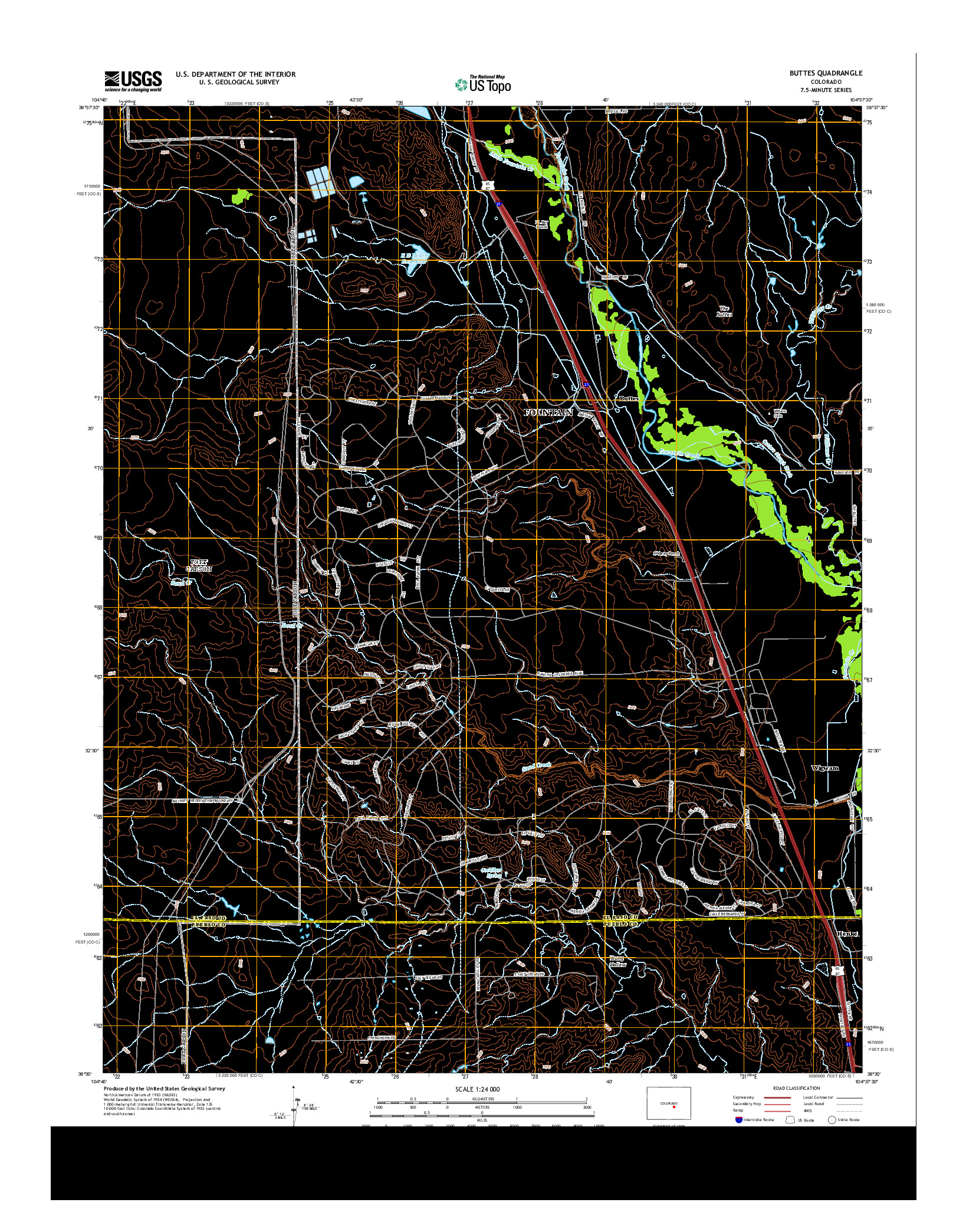 USGS US TOPO 7.5-MINUTE MAP FOR BUTTES, CO 2013