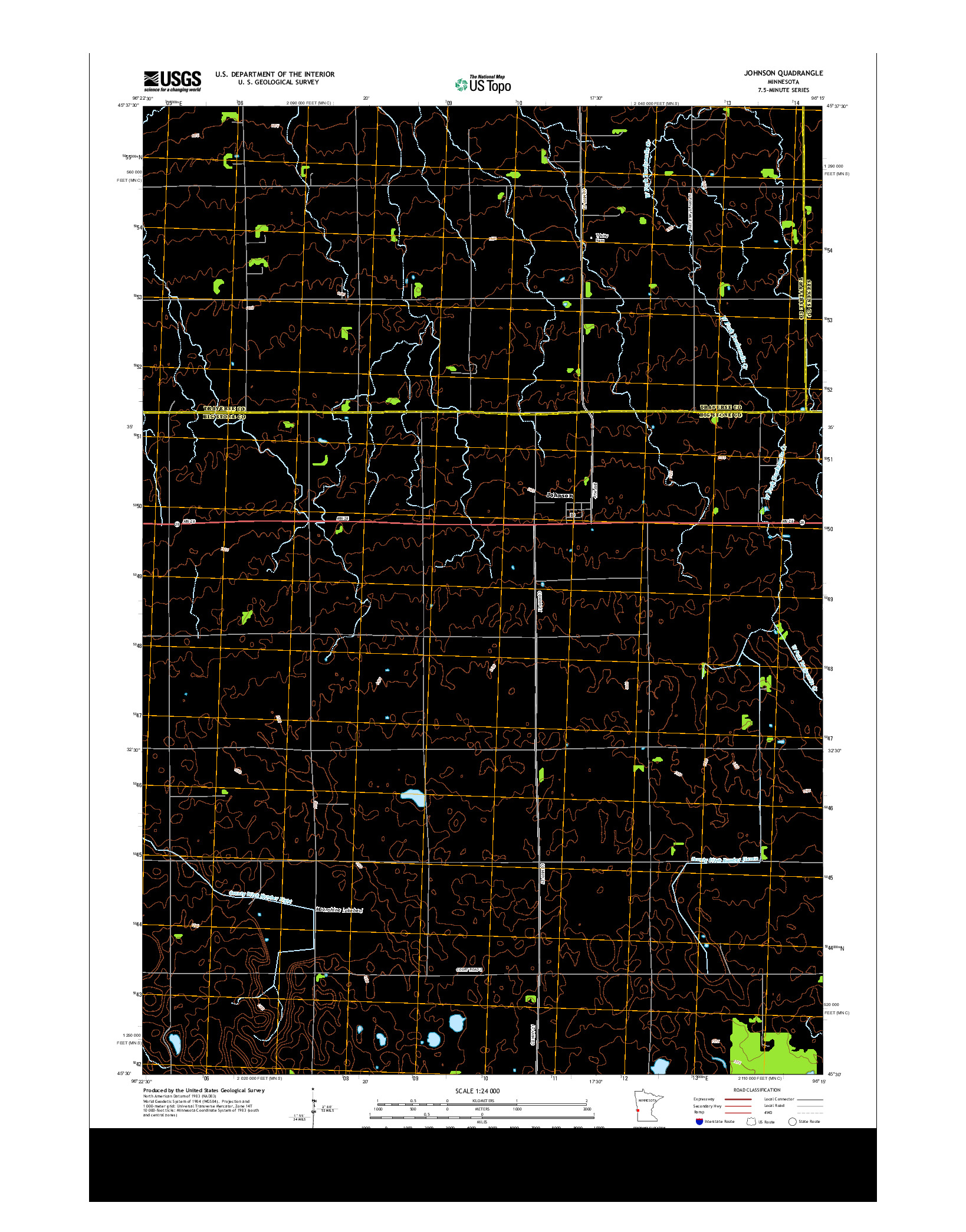 USGS US TOPO 7.5-MINUTE MAP FOR JOHNSON, MN 2013