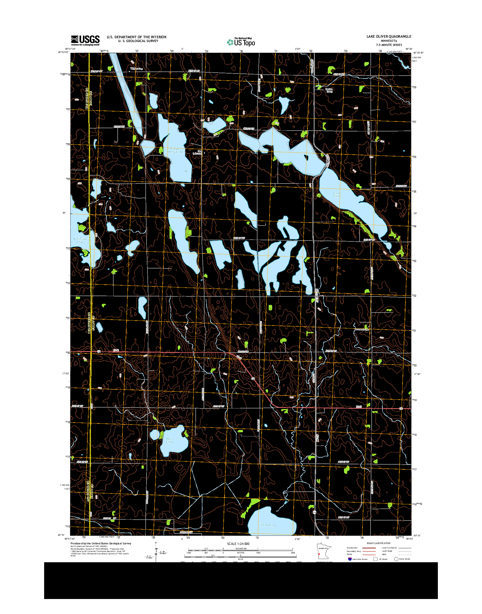 USGS US TOPO 7.5-MINUTE MAP FOR LAKE OLIVER, MN 2013