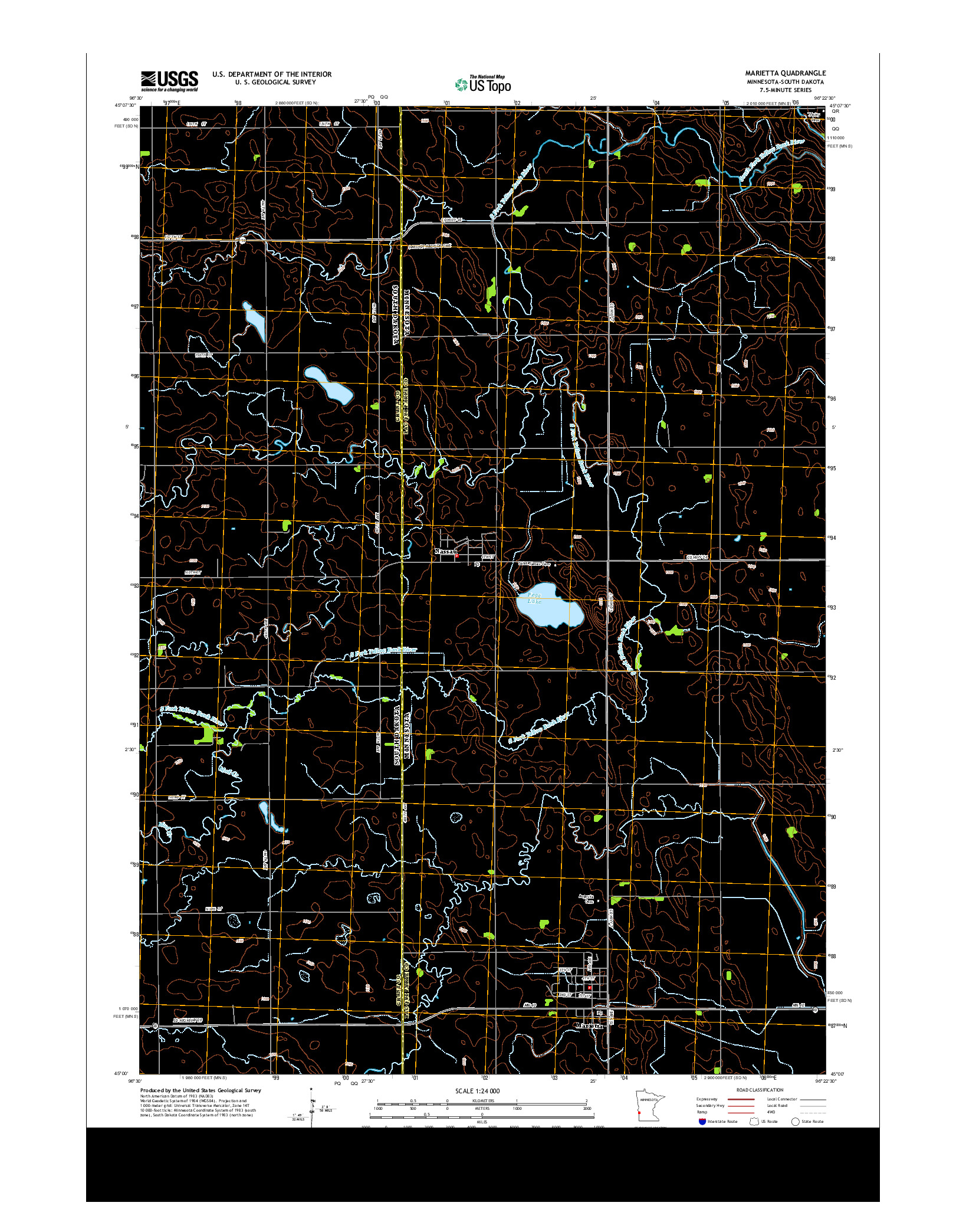 USGS US TOPO 7.5-MINUTE MAP FOR MARIETTA, MN-SD 2013