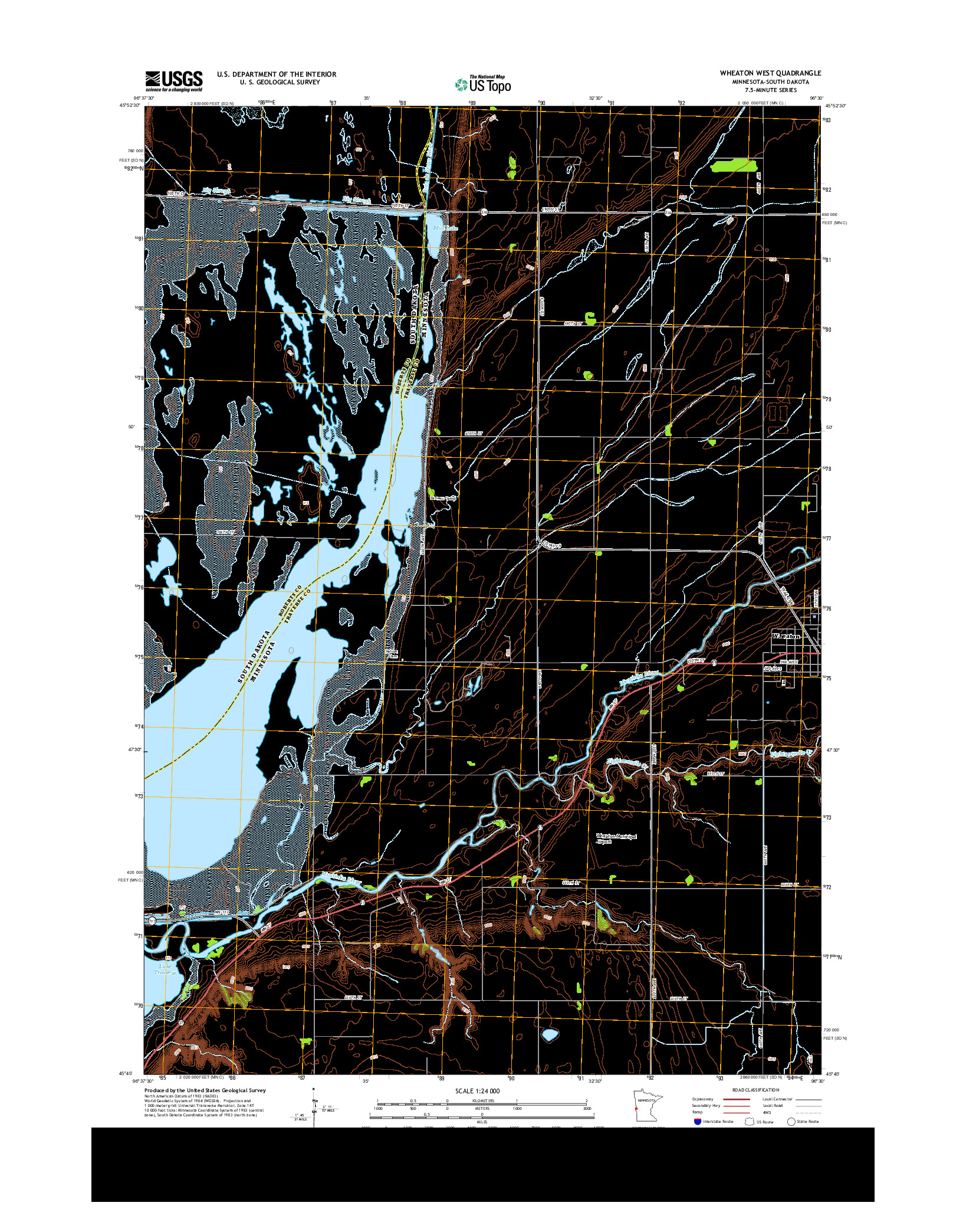 USGS US TOPO 7.5-MINUTE MAP FOR WHEATON WEST, MN-SD 2013